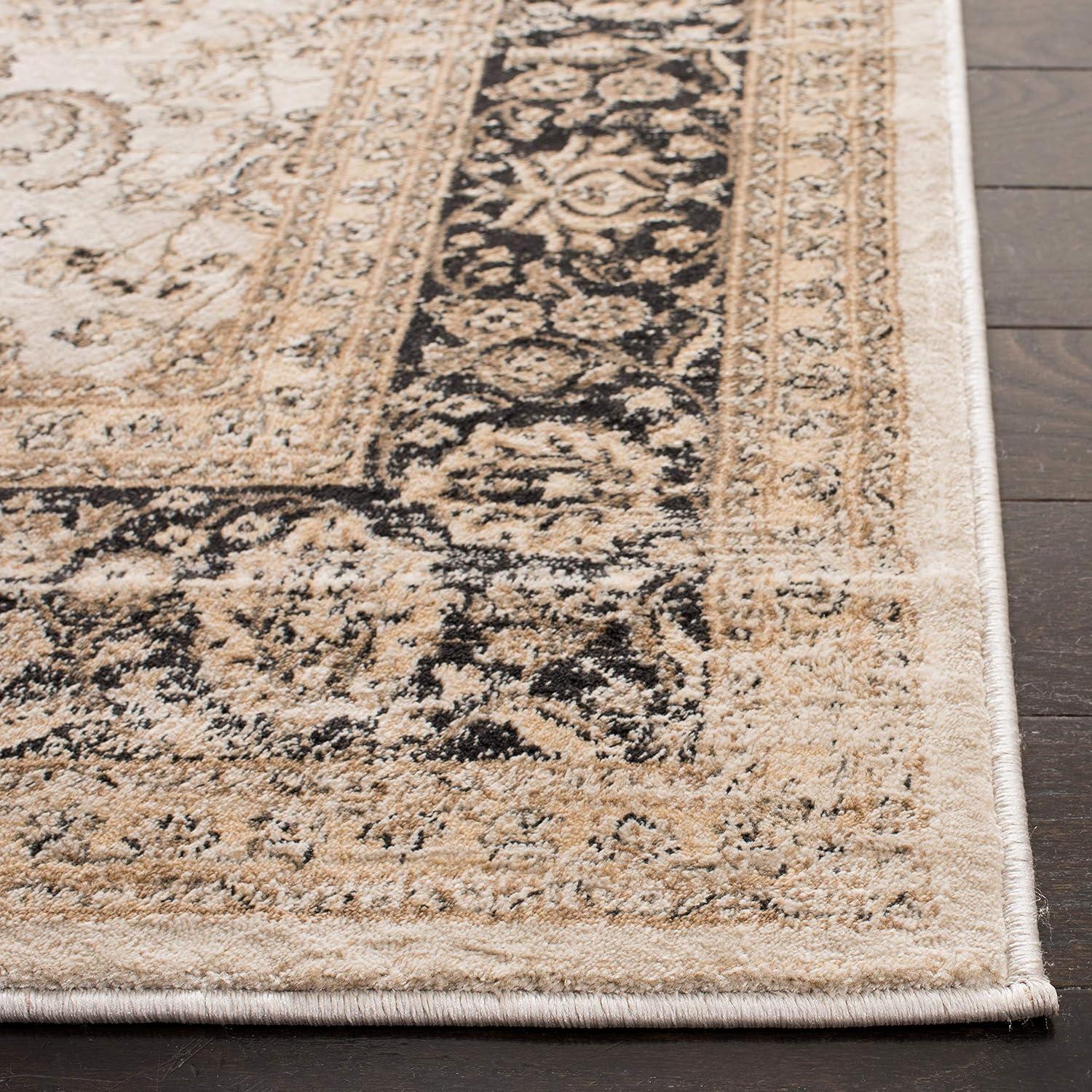 SAFAVIEH Vintage Roseann Traditional Area Rug, Ivory/Black, 5'1" x 7'7"