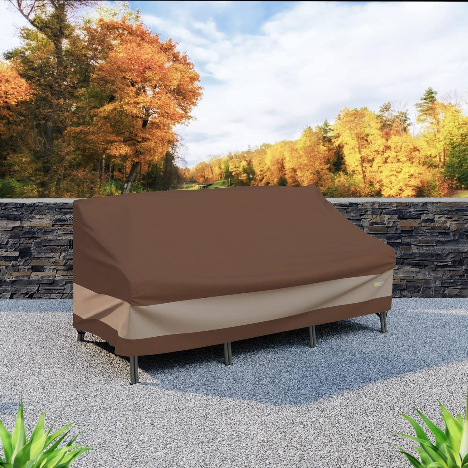 Ultimate Waterproof Beige and Brown Patio Sofa Cover