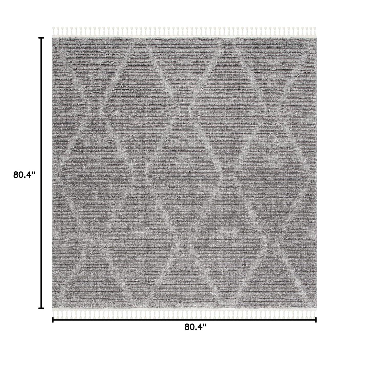 Marrakesh MRK517 Power Loomed Indoor Area Rug - Grey - 6'7"x6'7" - Safavieh
