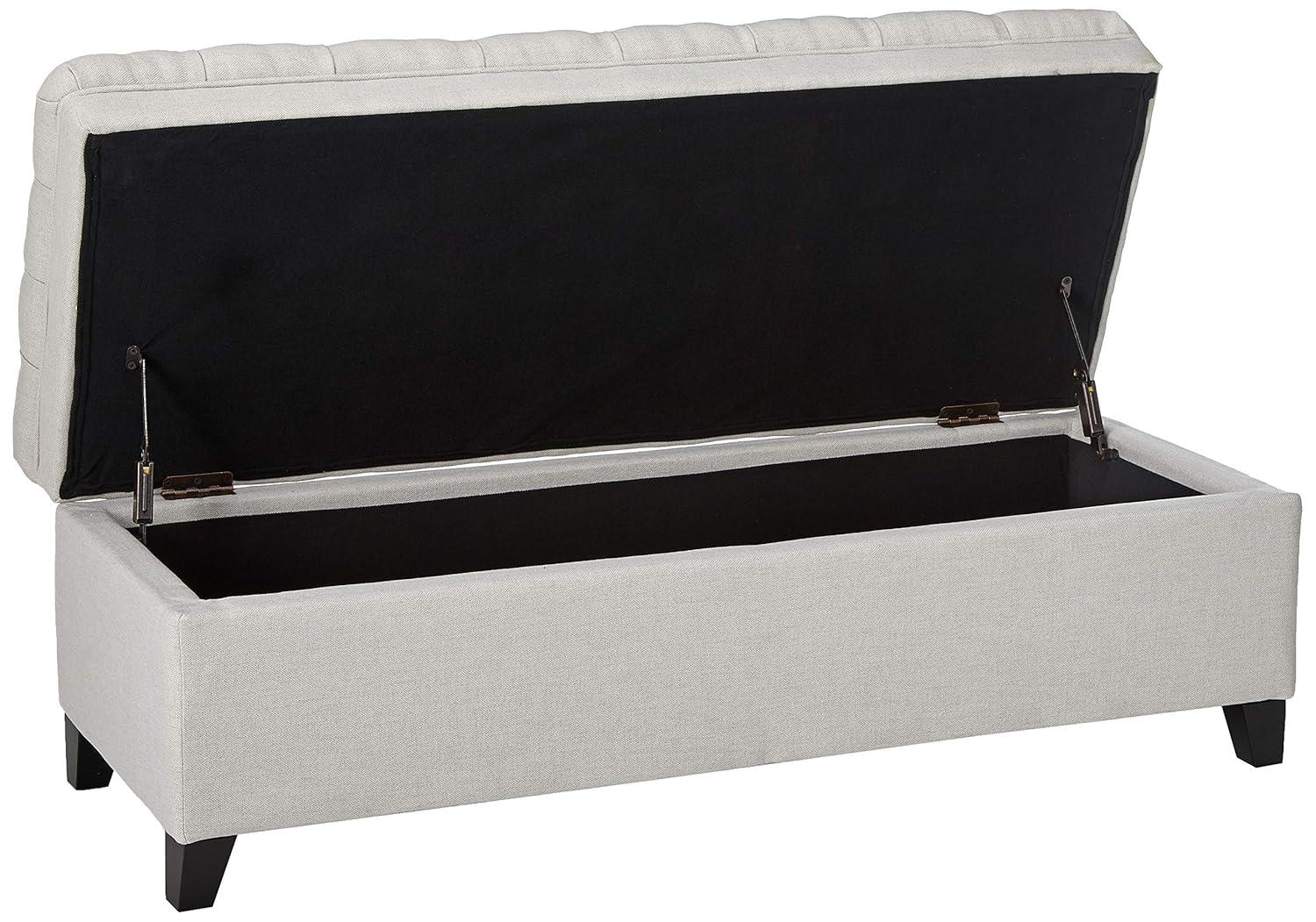 Christopher Knight Home Juliana Storage Ottoman Light Gray: Upholstered, Hardwood Frame, 250lb Capacity