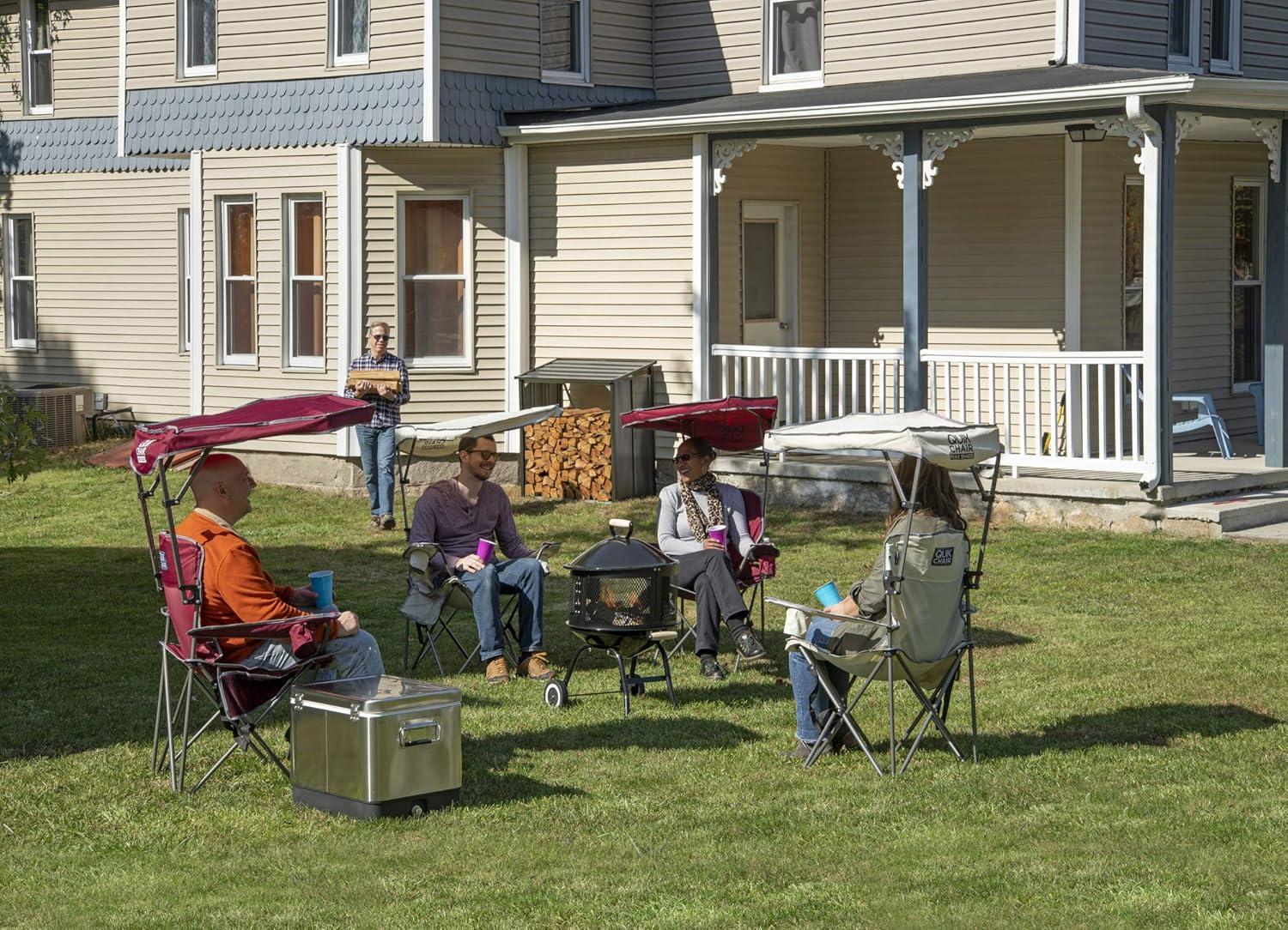Quik Shade Max Shade High and Wide Folding Camp Tilt UV Sun Protection Canopy Chair