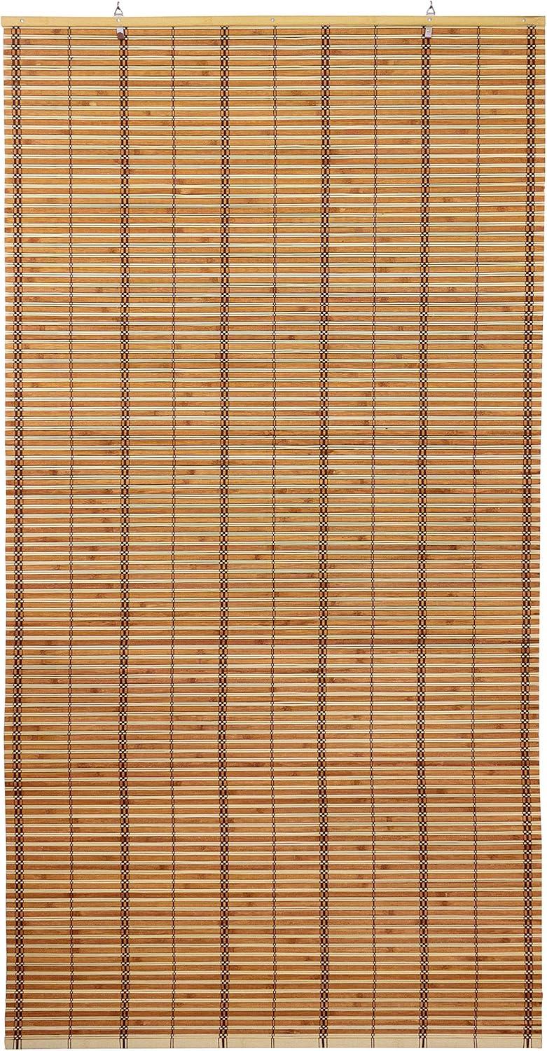 Burnt Bamboo Cordless Window Shade - Two-tone Honey 48" W