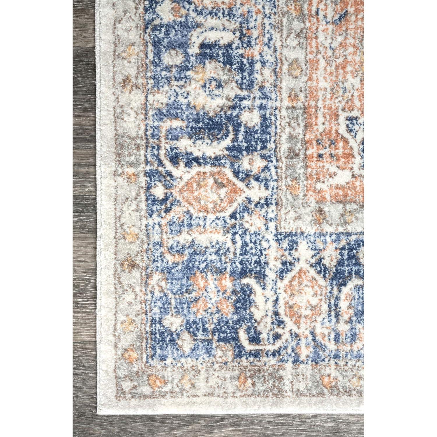 Nuloom Jacquie Oriental/Persian 8x11 Indoor Area Rug for Living Room Bedroom Dining Room Kitchen, Blue/Ivory