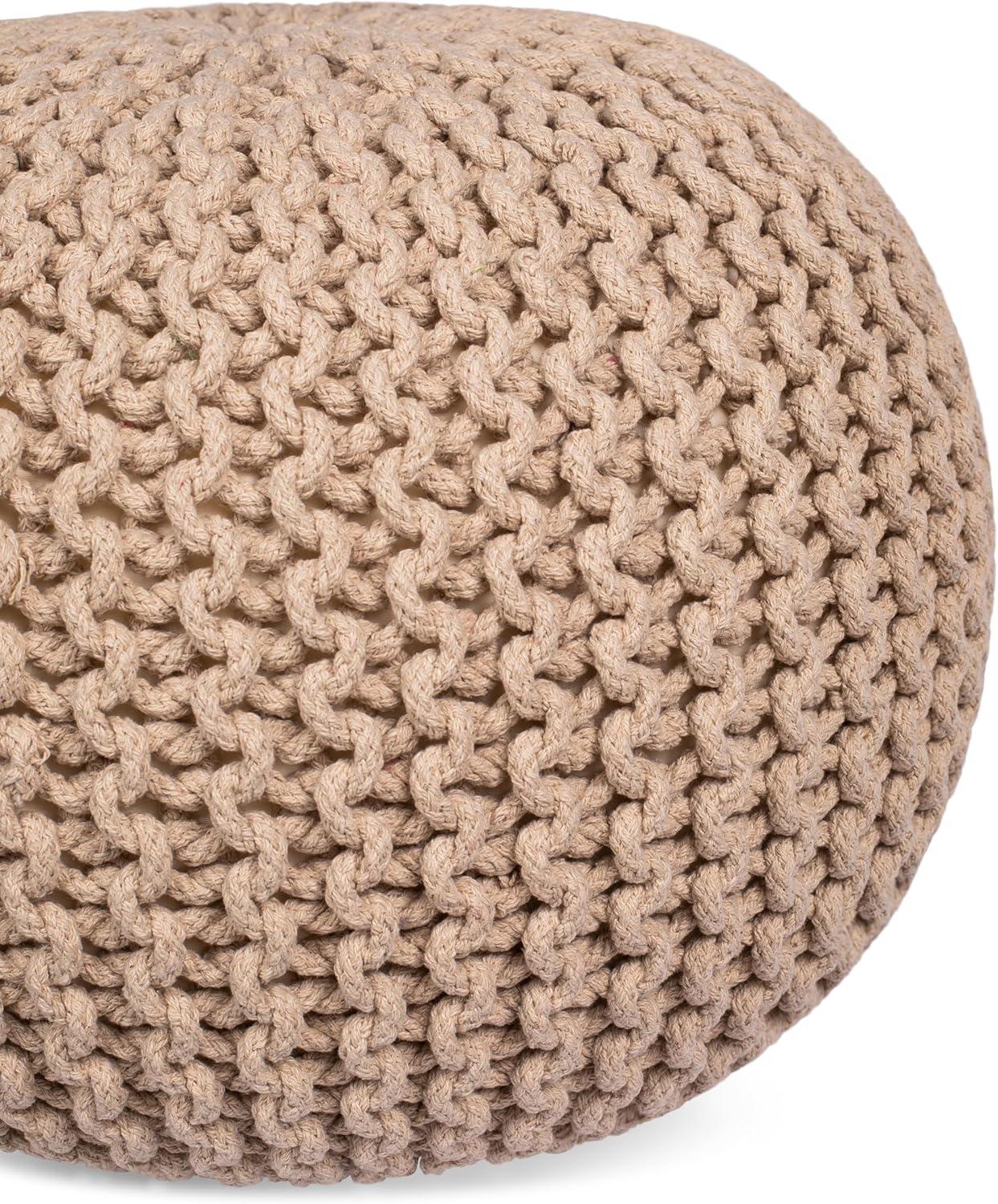 BirdRock Home Round Pouf Foot Stool Ottoman - Natural