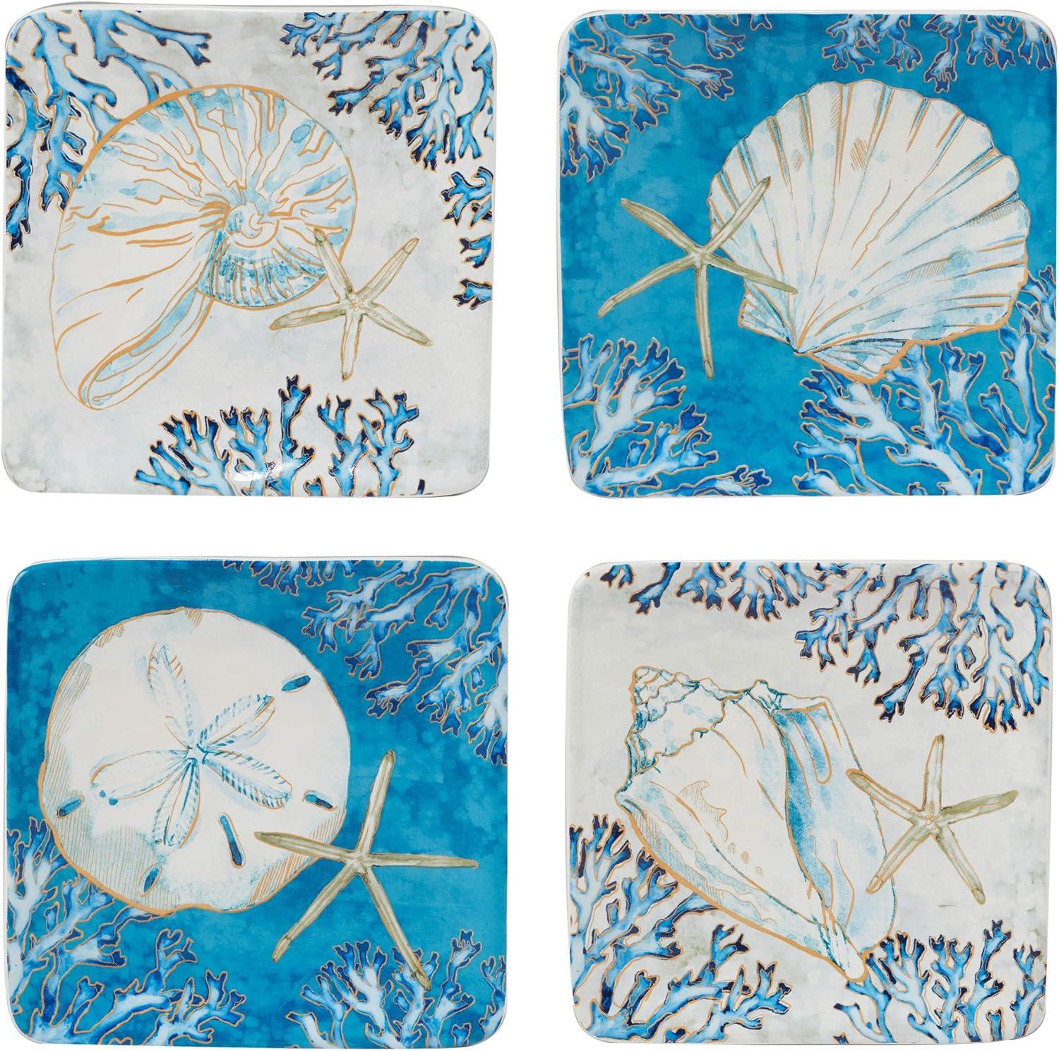 Set of 4 Playa Shells Canape Plates - Certified International