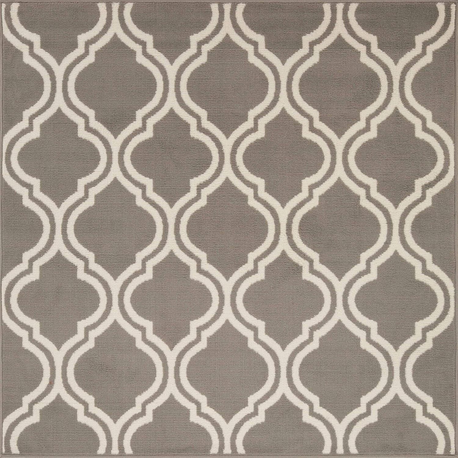 Impressions Geometric Ornamental Trellis Area Rug, 5' x 5'