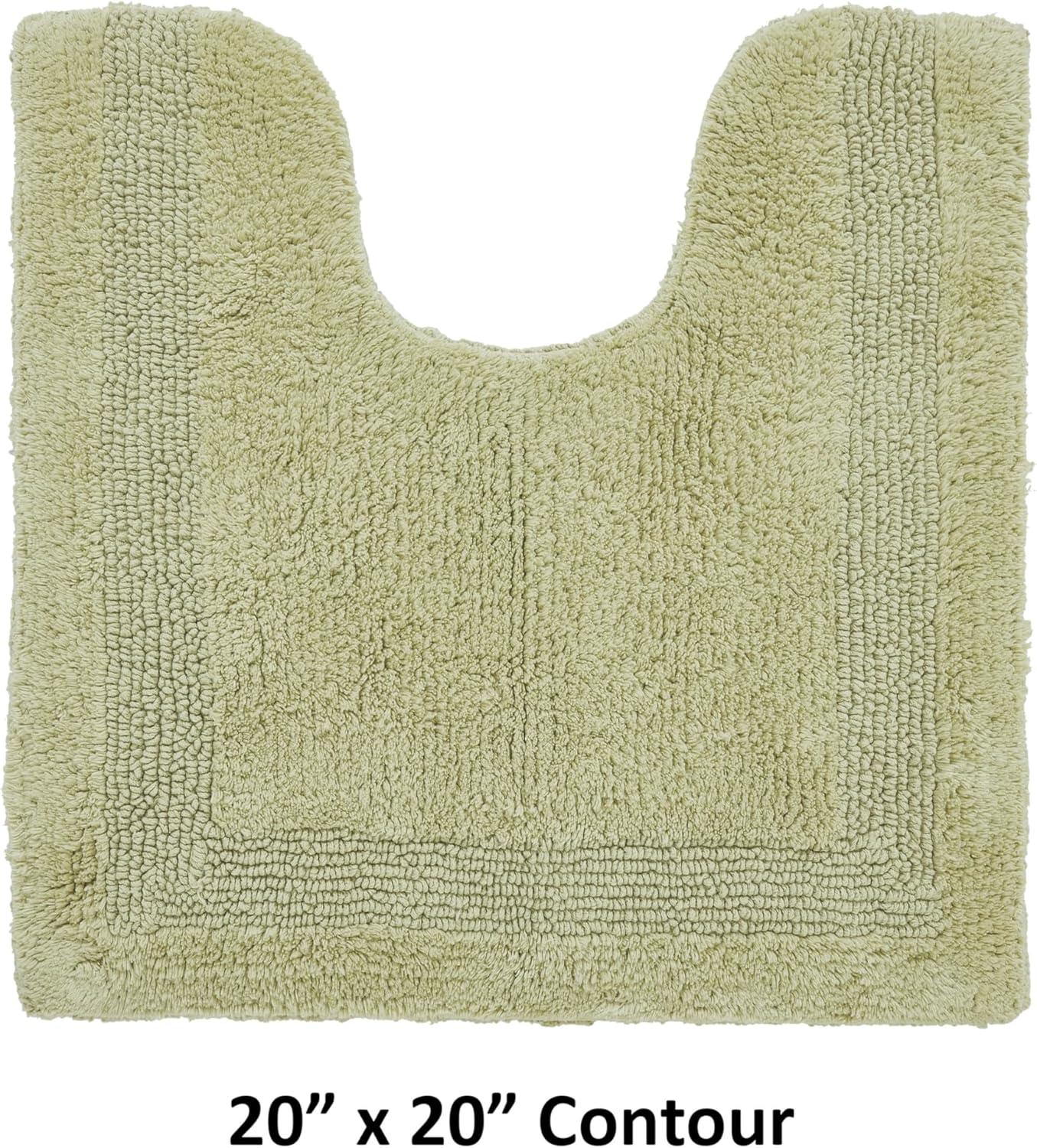 Better Trends Lux 100% Cotton Tufted Solid Reversible Bath Rug 20" x 20" Contour - Sage
