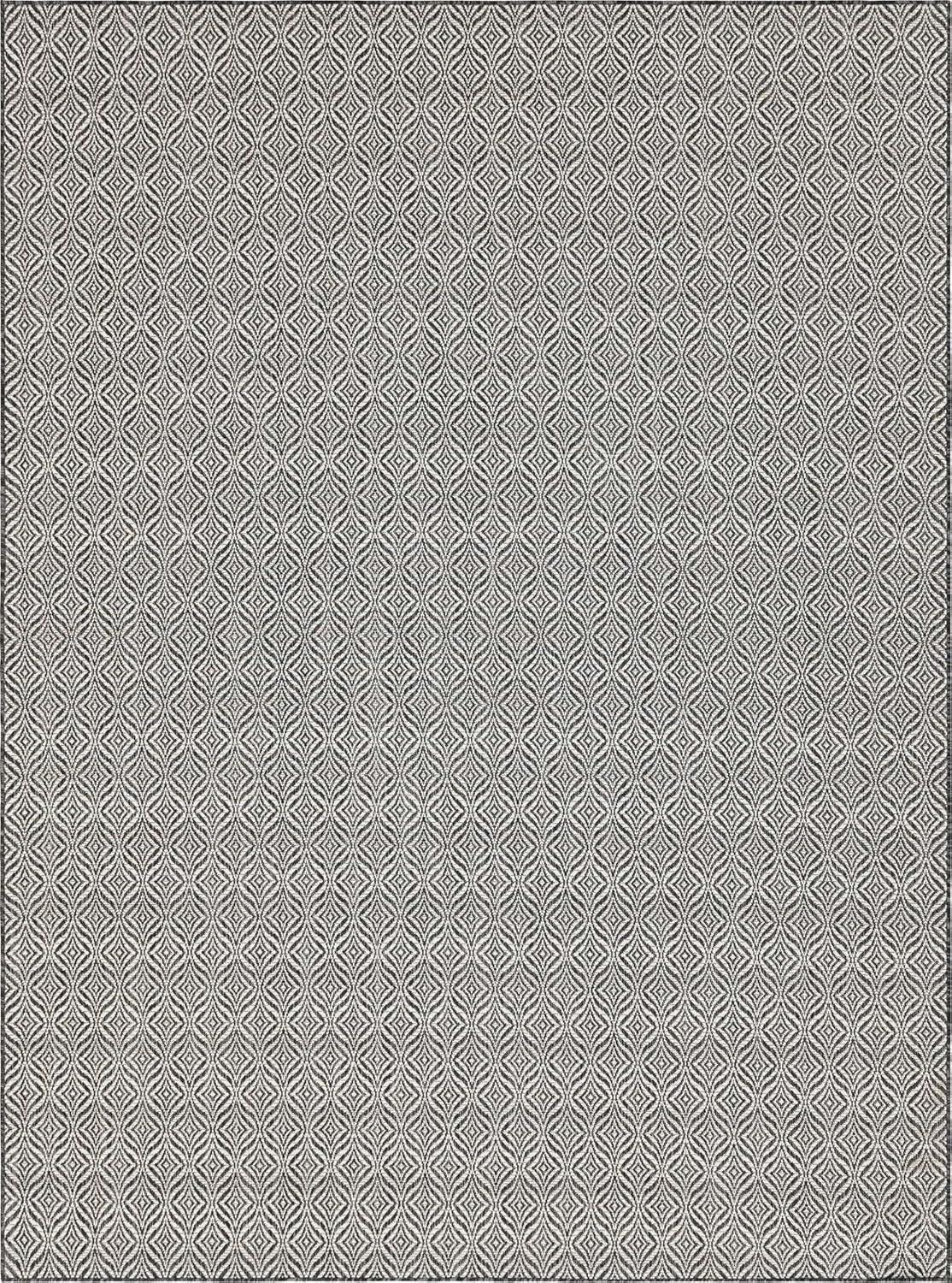 Unique Loom Outdoor Trellis Collection Area Rug - Deco Trellis (9' x 12' 2" Rectangle Charcoal/Ivory)