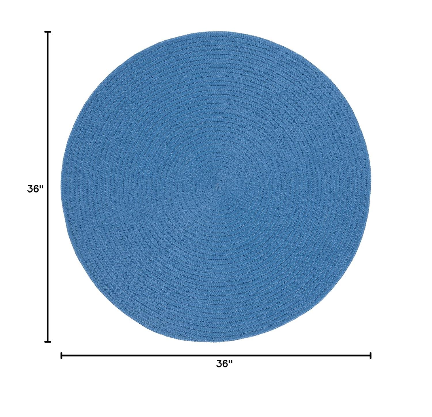 Braided BRD402 Hand Woven Area Rug - Blue - 3' round - Safavieh.