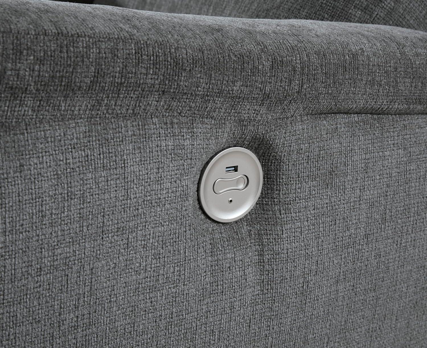 Gray Fabric Power Reclining Sectional Sofa
