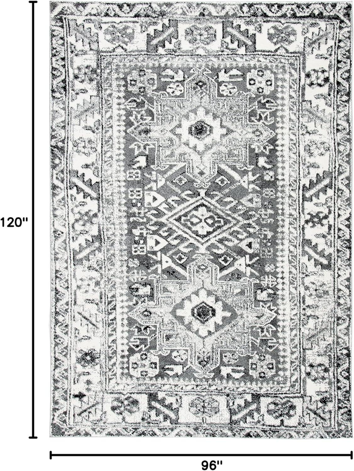 Vintage Hamadan VTH211 Power Loomed Area Rug - Grey/Ivory - 8'x10' - Safavieh.