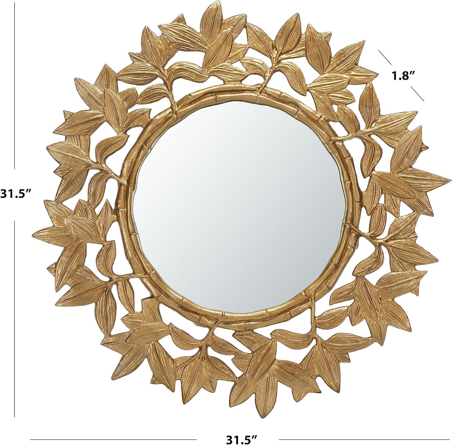 SAFAVIEH Nivaria 31.5 in. Geometric Round Mirror, Antique Brass