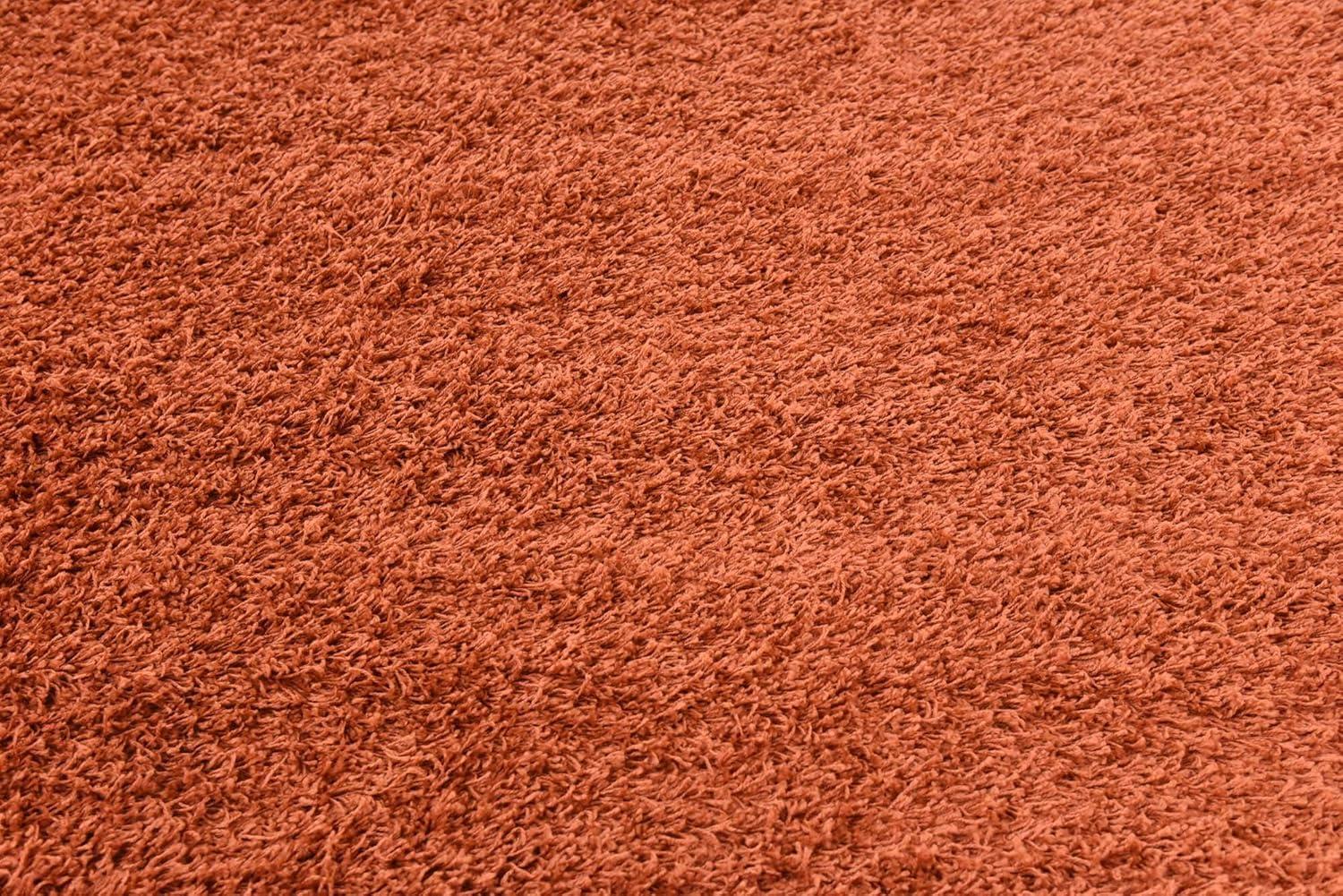 Unique Loom 8' 0 x 8' 0 Square Solid Shag Terracotta Area Rug
