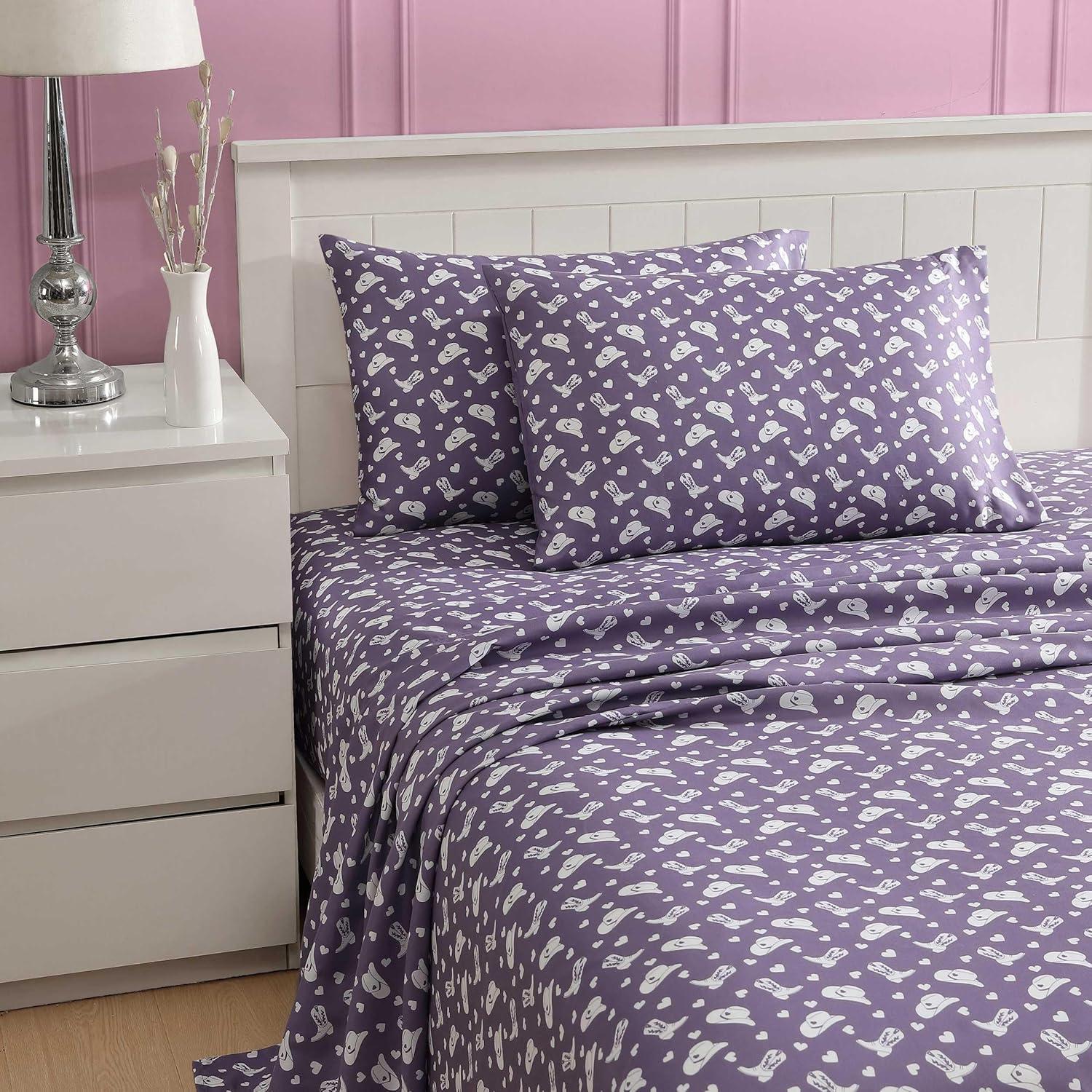 Betsey Johnson Cowgirl Disco Purple Full Sheet Set