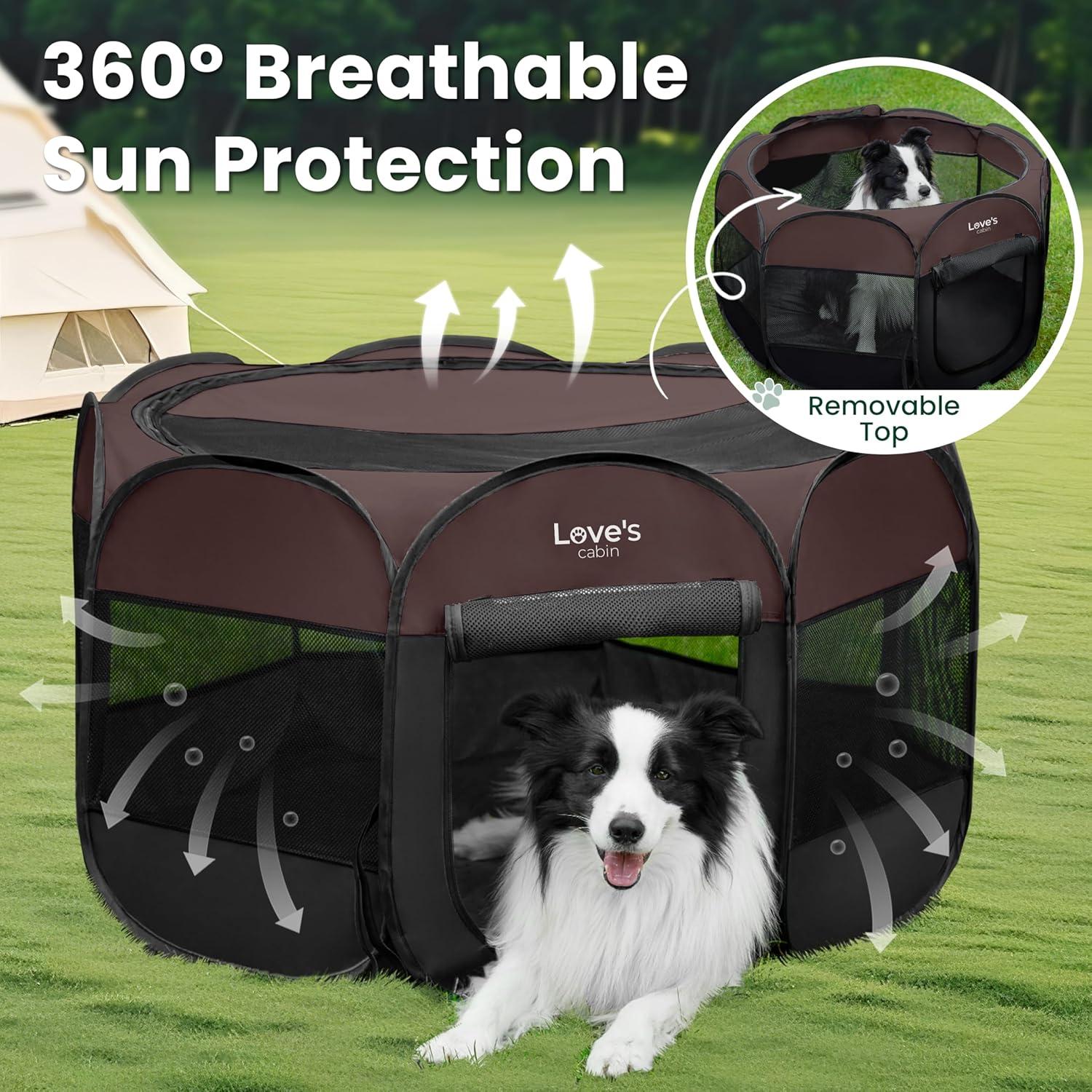 Tucker Murphy Pet™ Pet Puppy Dog Playpen, Small Dog Tent Crates Cage Indoor/Outdoor, Portable Playpen For Dog And Cat, Foldable Pop Up Dog Kennel Playpen With Carring Case, Removable Zipper Top