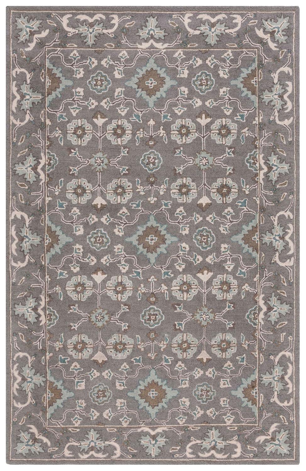 Blossom BLM218 Hand Tufted Area Rug - Grey - 5'x8' - Safavieh.