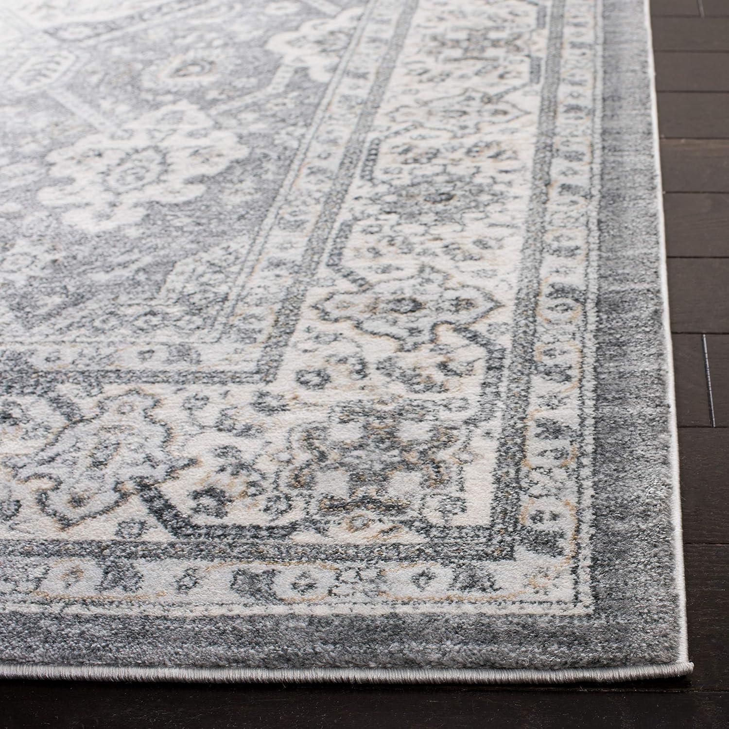 Isabella ISA916 Power Loomed Area Rug - Grey/Cream - 6'7"x6'7" - Safavieh.
