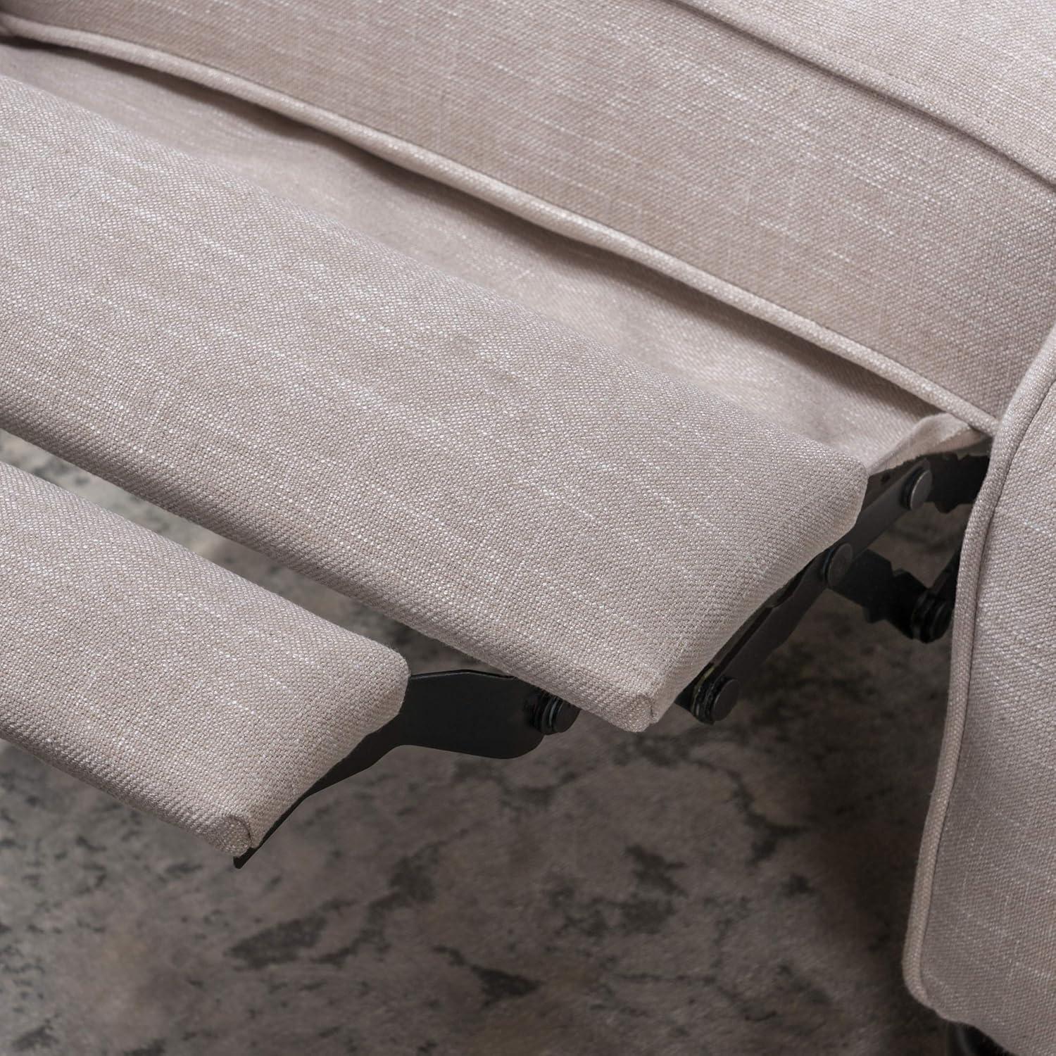 Walter Light Beige Fabric Recliner Club Chair - Christopher Knight Home: Elegant Tufted Wingback, Nailhead Trim, Polyester Upholstery