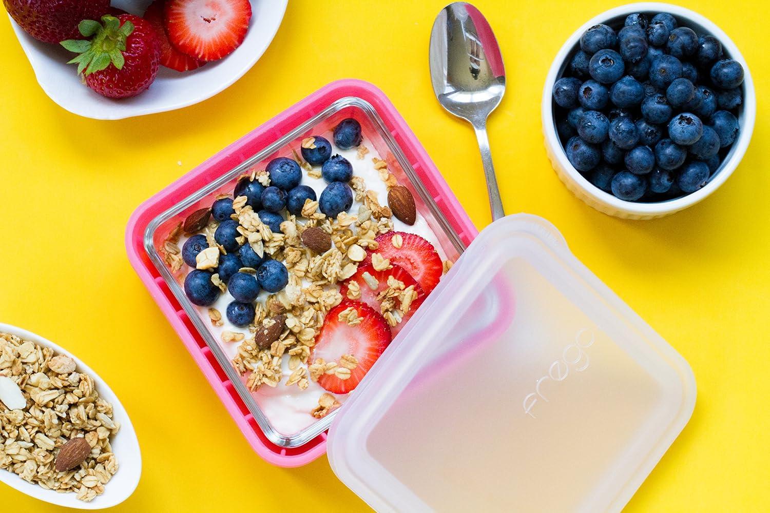 Honeysuckle Glass Food Storage Bowl with Silicone Sleeve