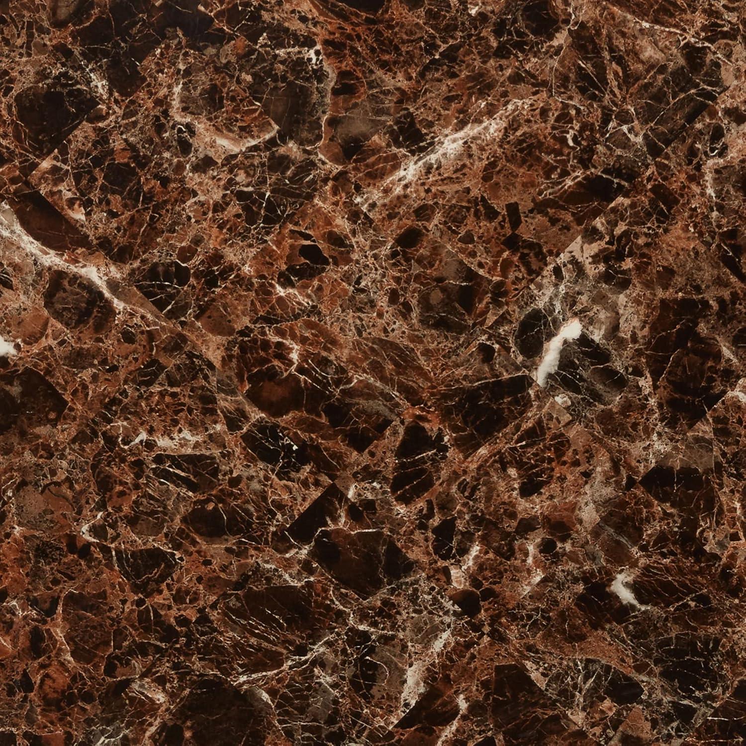 Weston Home Declan Faux Marble Counter Height Dining Table, Black/Brown