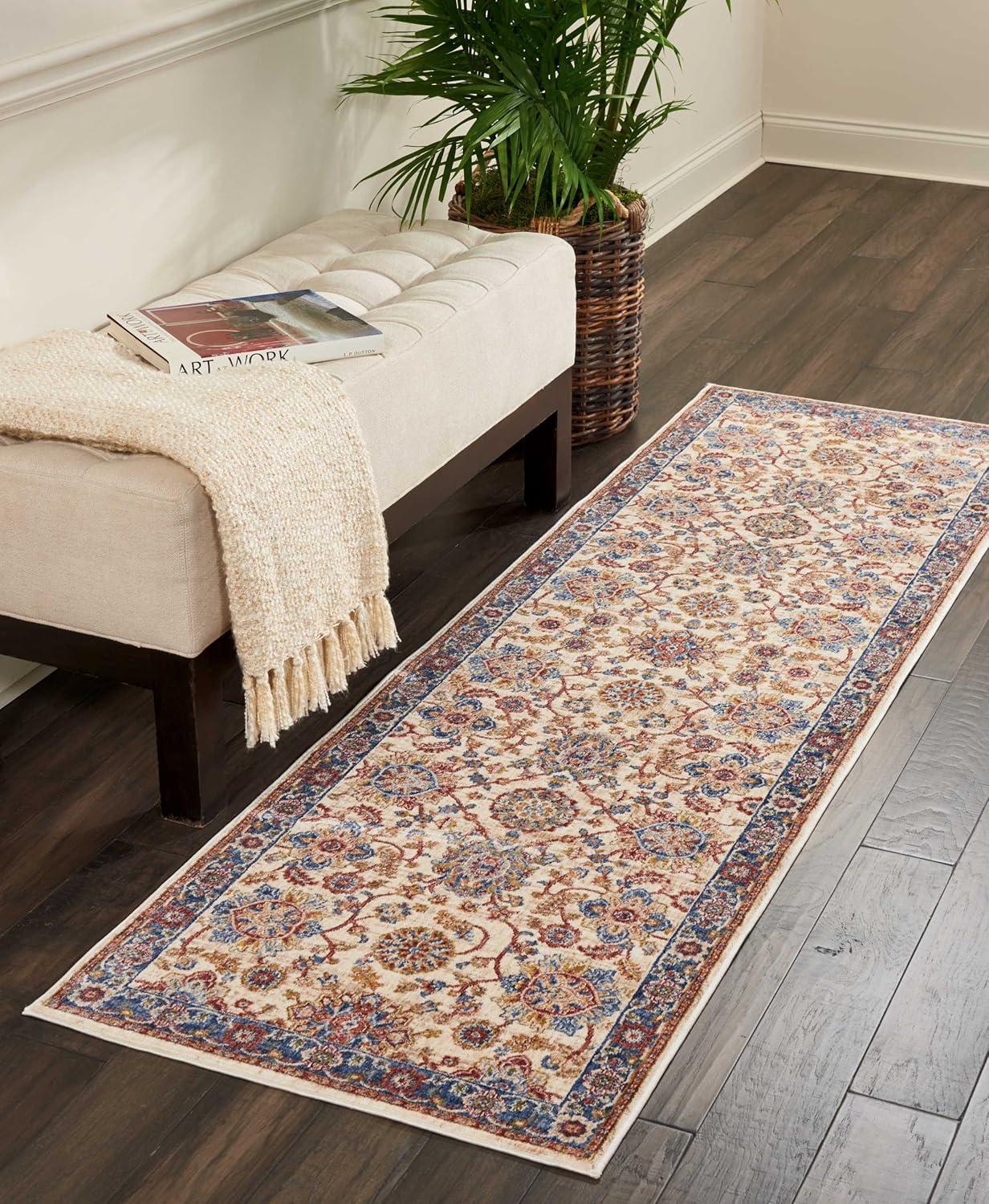 Nourison Reseda Vintage Blue 5'3" x 7'6" Area Rug, (5x8)