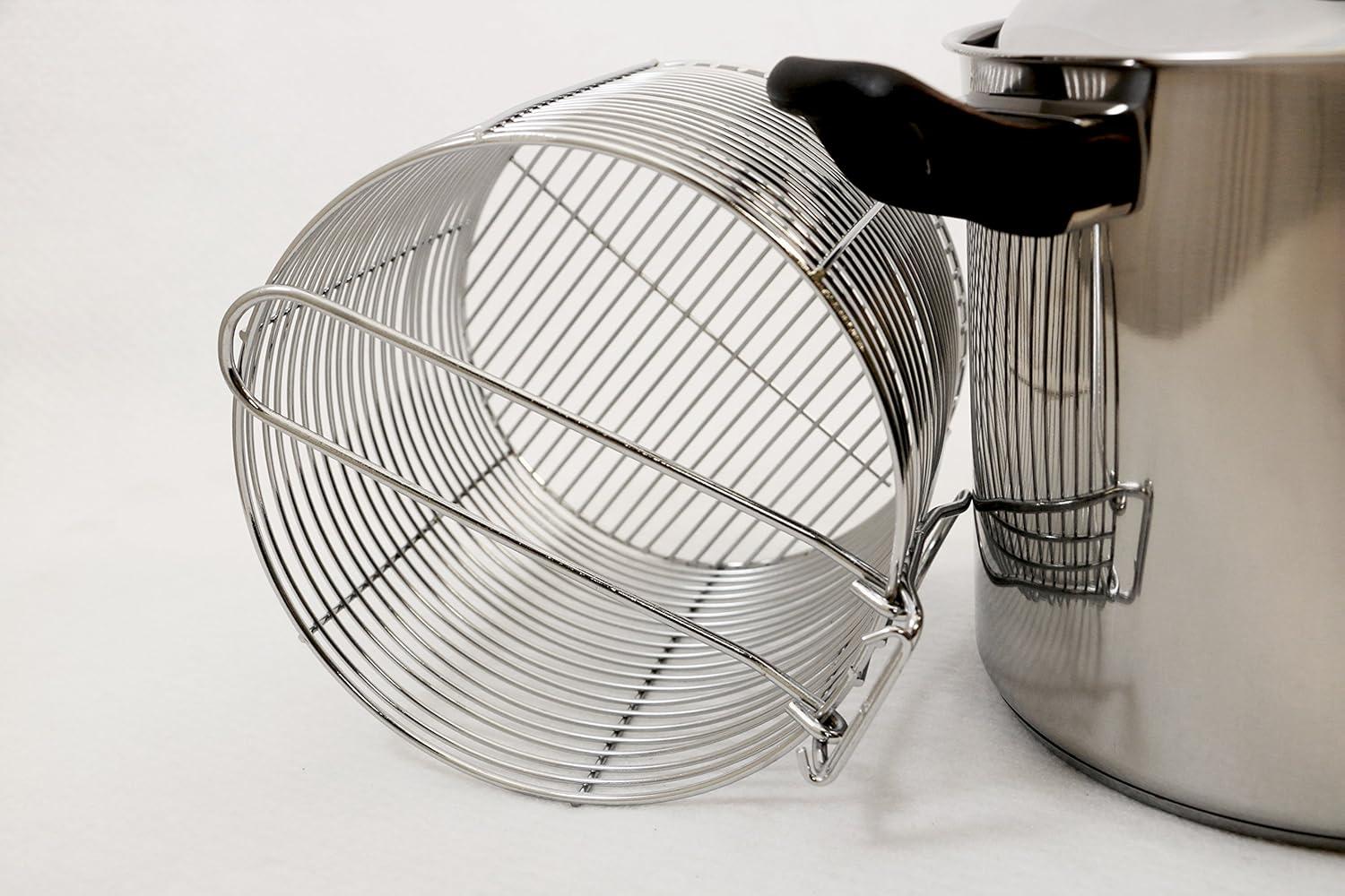 Excelsteel 6 Quart Silver Stainless Steel Deep Fryer Set