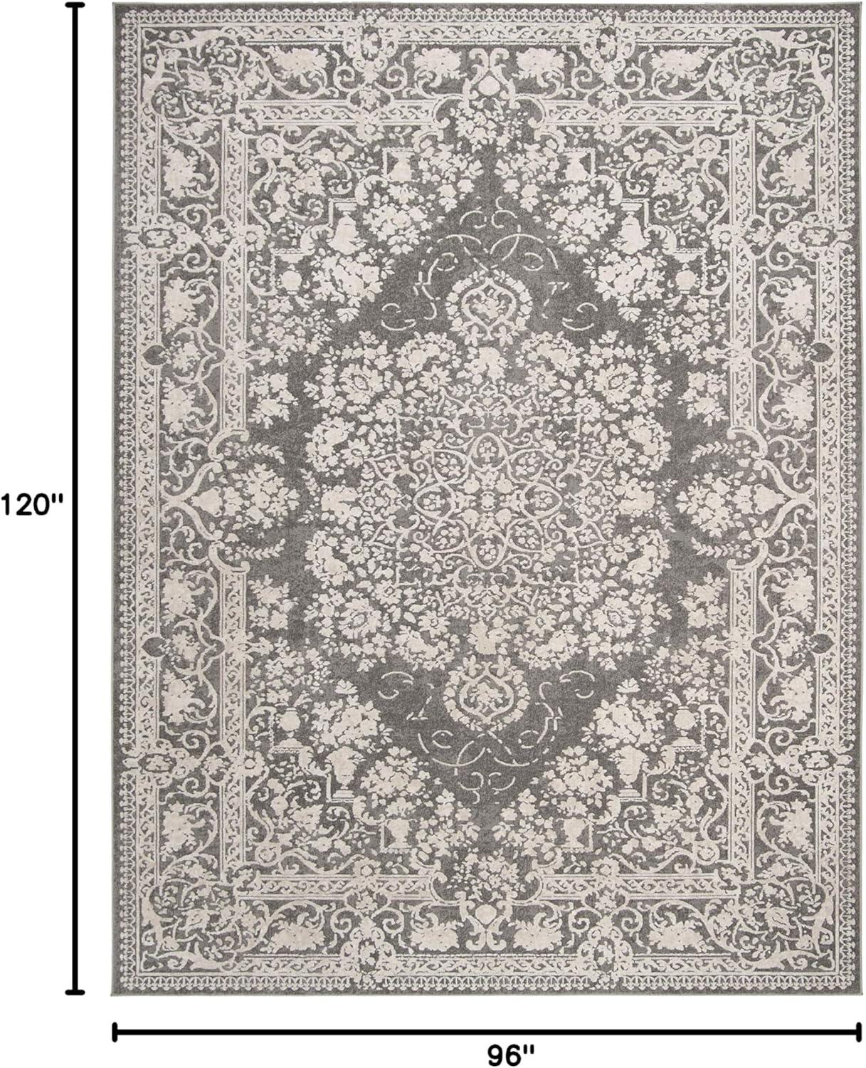 Reflection RFT664 Power Loomed Indoor Area Rug - 8'x10' - Dark Grey/Cream - Safavieh