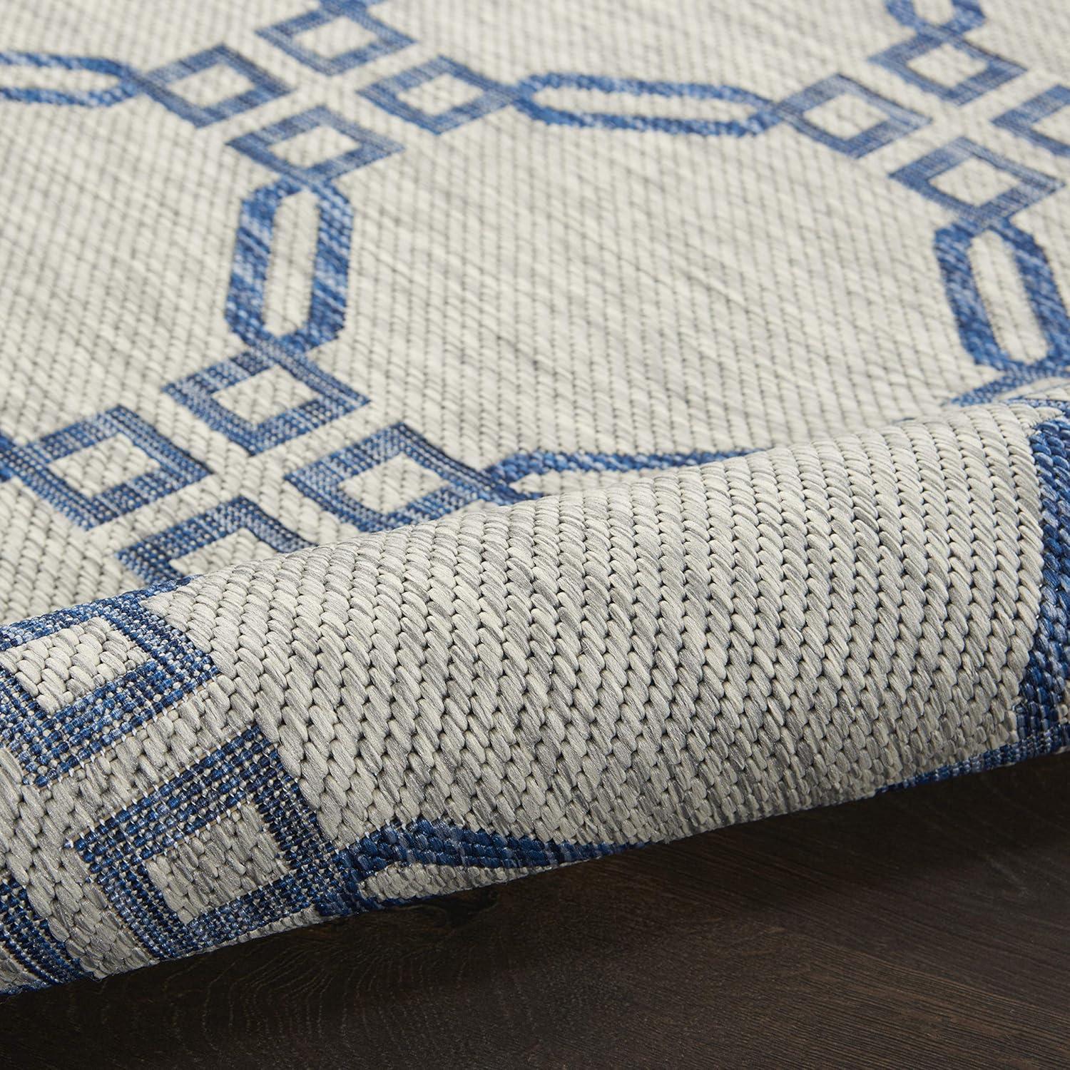 Nourison Garden Party GRD02 Indoor/outdoor Area Rug - Ivory Blue 6' x 9'