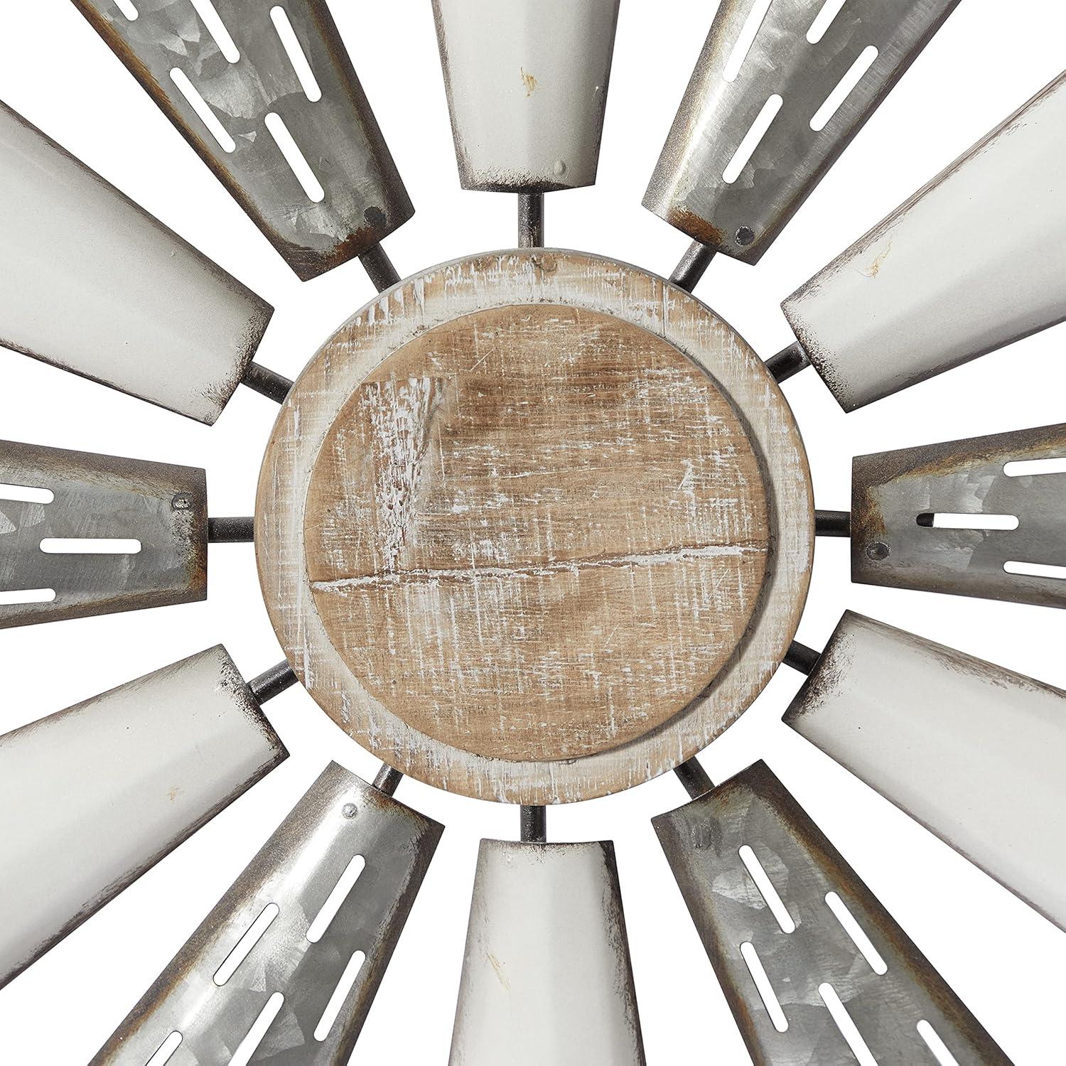 Millwood Pines Metal Indoor Outdoor Windmill Brown Wall Decor