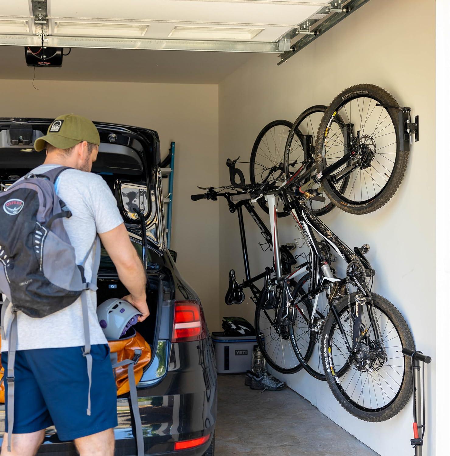 StoreYourBoard Swivel Mount Bike Storage Rack | 4 Bicycle | Garage Wall Hook