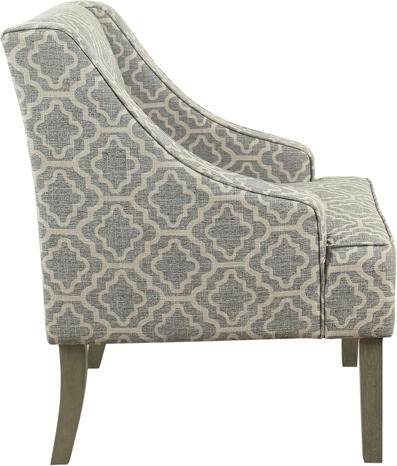 Classic Swoop Accent Armchair Brindle Gray- HomePop