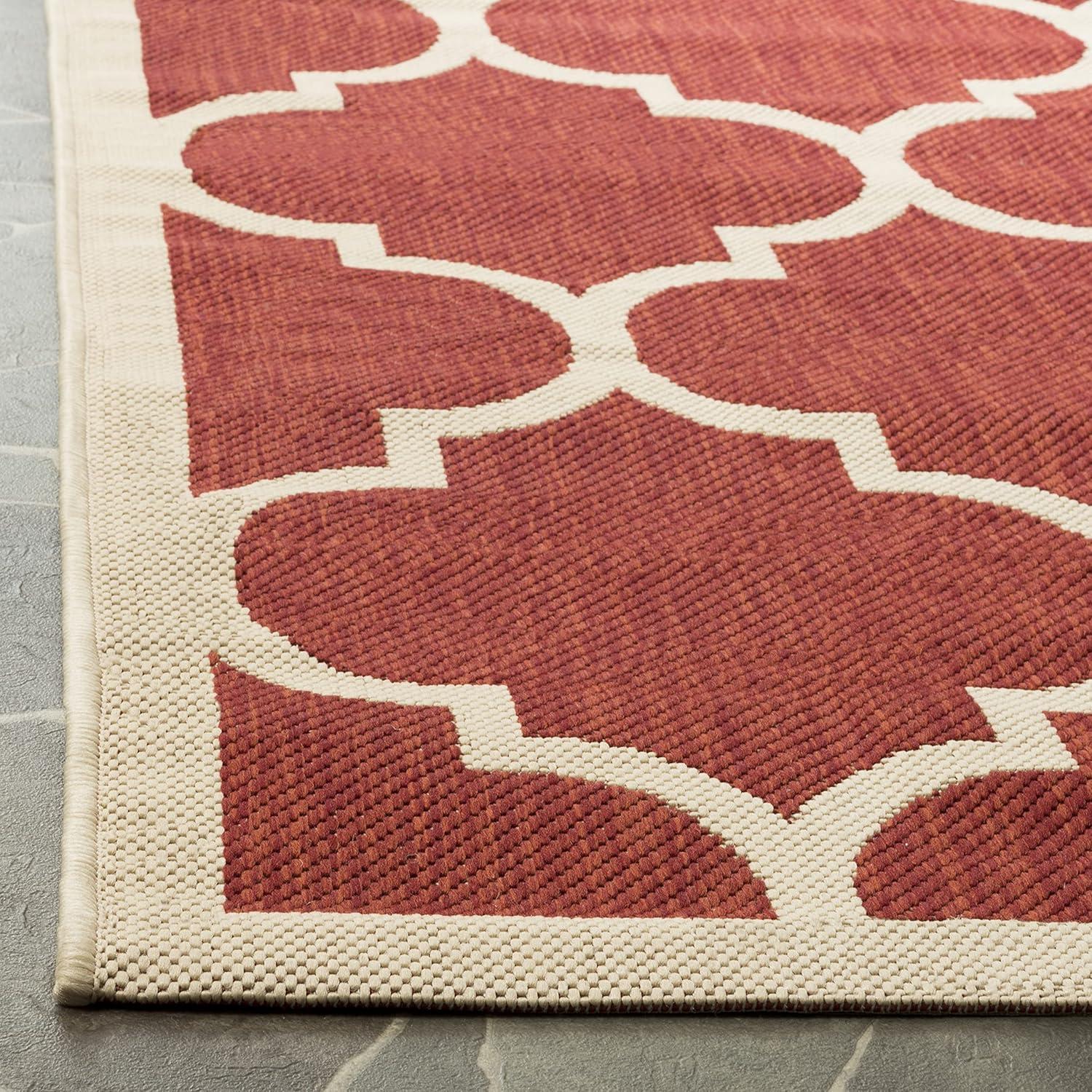 Courtyard CY6914 Power Loomed Indoor/Outdoor Area Rug - Black/Beige - 5'3"x5'3" - Safavieh.