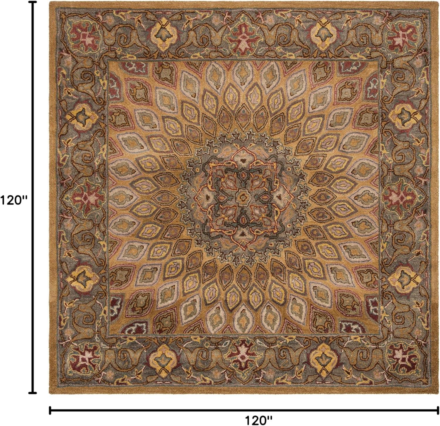 SAFAVIEH Heritage Shevon Oriental Area Rug, Light Brown/Grey, 10' x 10' Square