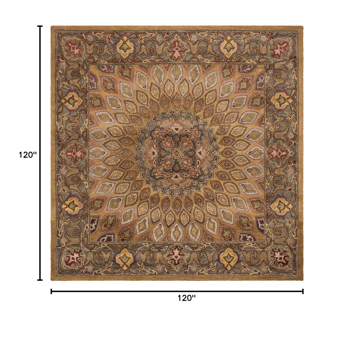 SAFAVIEH Heritage Shevon Oriental Area Rug, Light Brown/Grey, 10' x 10' Square