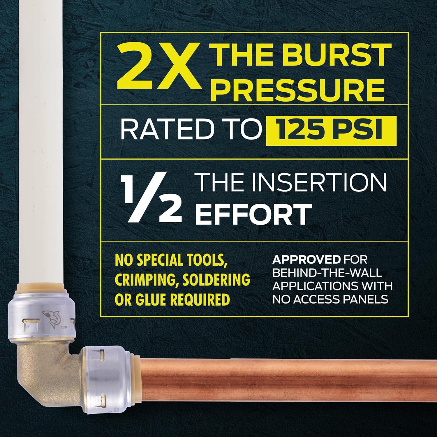 SHARKBITE 1/2x3/8x3/8 Angle Valve UR25558