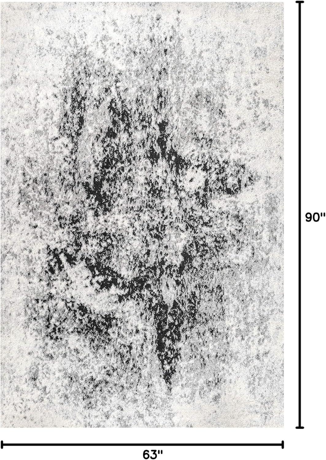 5'x8' Dune Modern Abstract Area Rug, Cream/Gray - JONATHAN Y