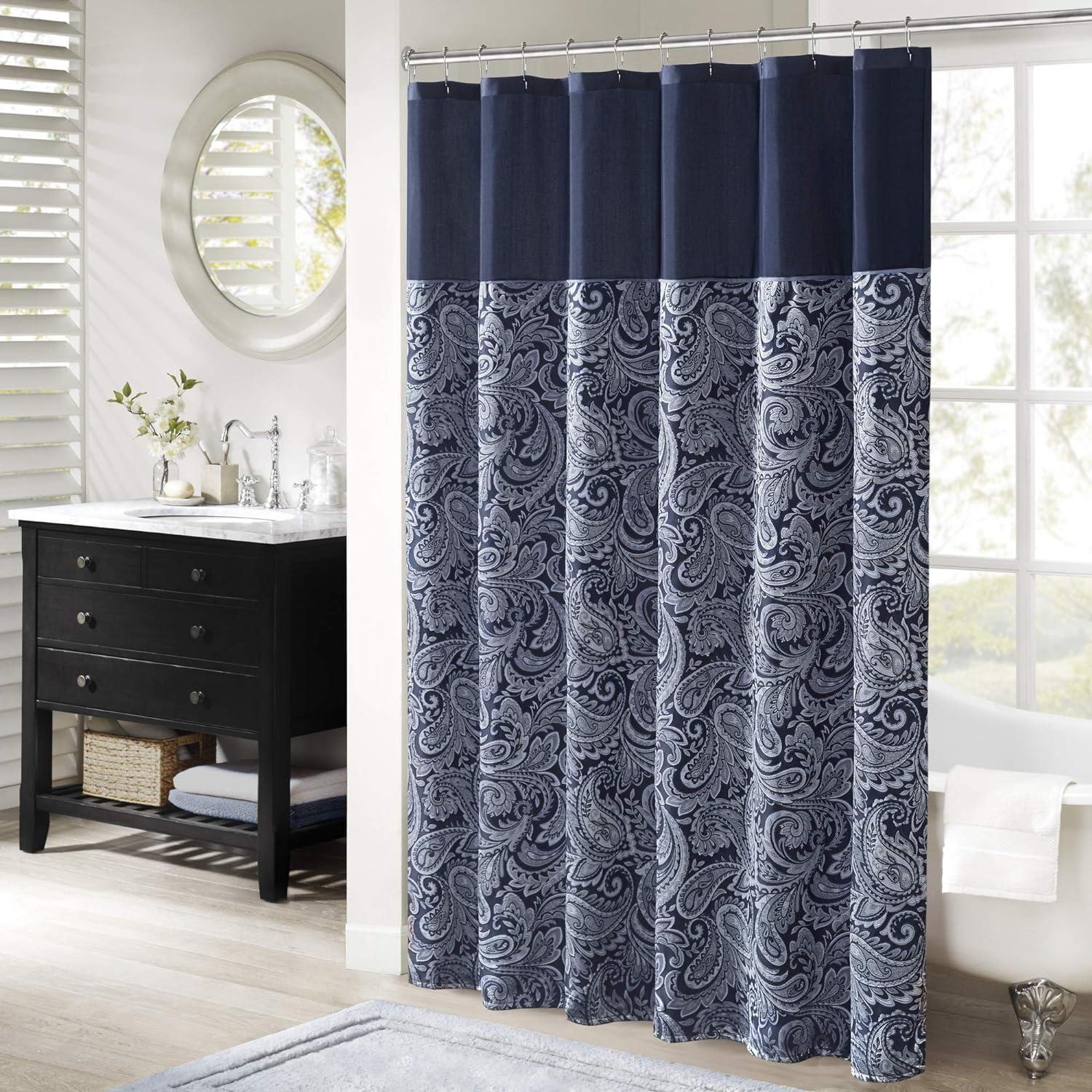 Madison Park Aubrey Paisley Jacquard Shower Curtain
