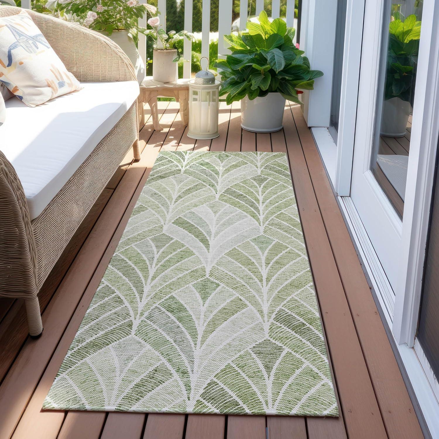 Addison Rugs Chantille ACN851 Sage 2'3" x 7'6" Indoor/Outdoor Hallway Runner Rug, Machine Washable, Stain Resistant, Easy Clean, Non Shedding, for Kitchen, Bathroom, Laundry and Bedroom