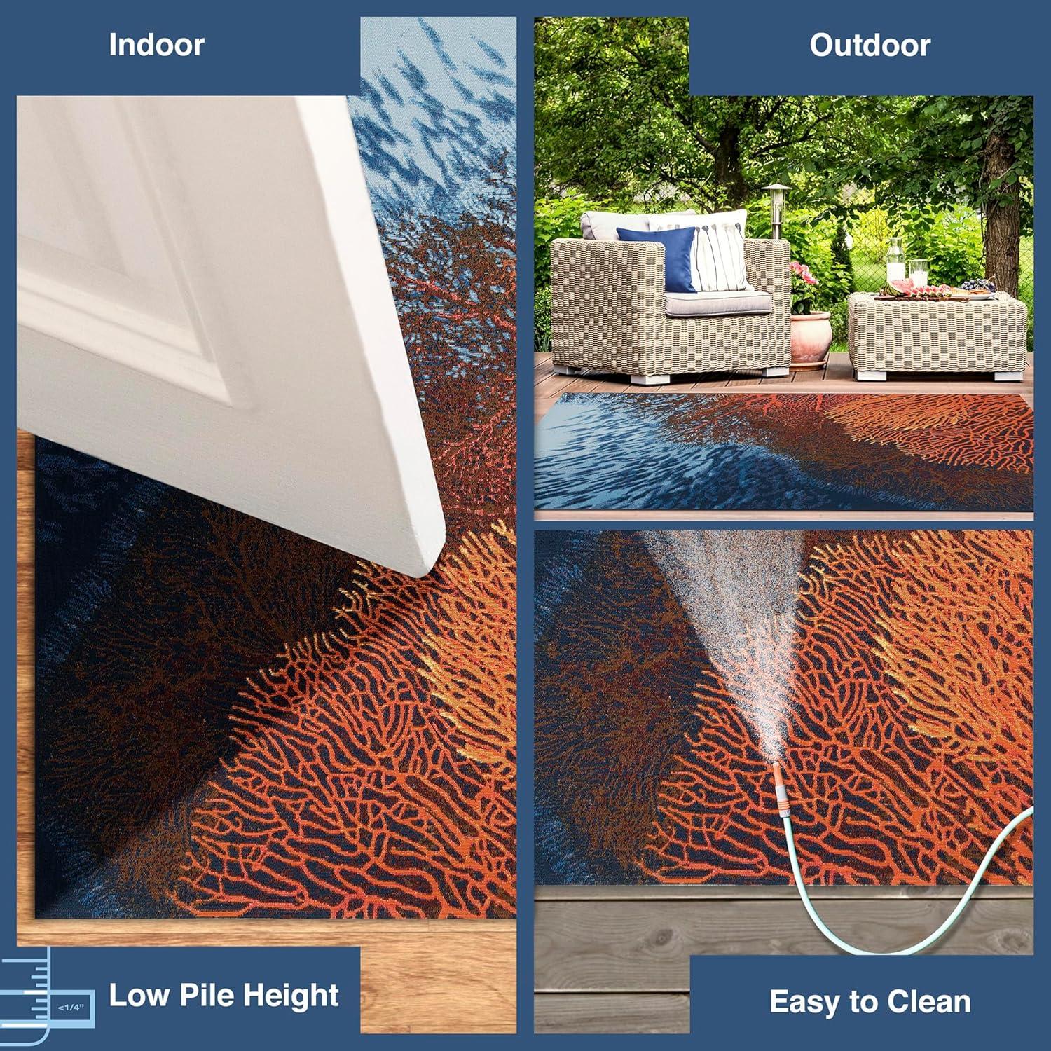 Liora Manne Marina Coral Indoor/Outdoor Rug Ocean 3'3" x 4'11"