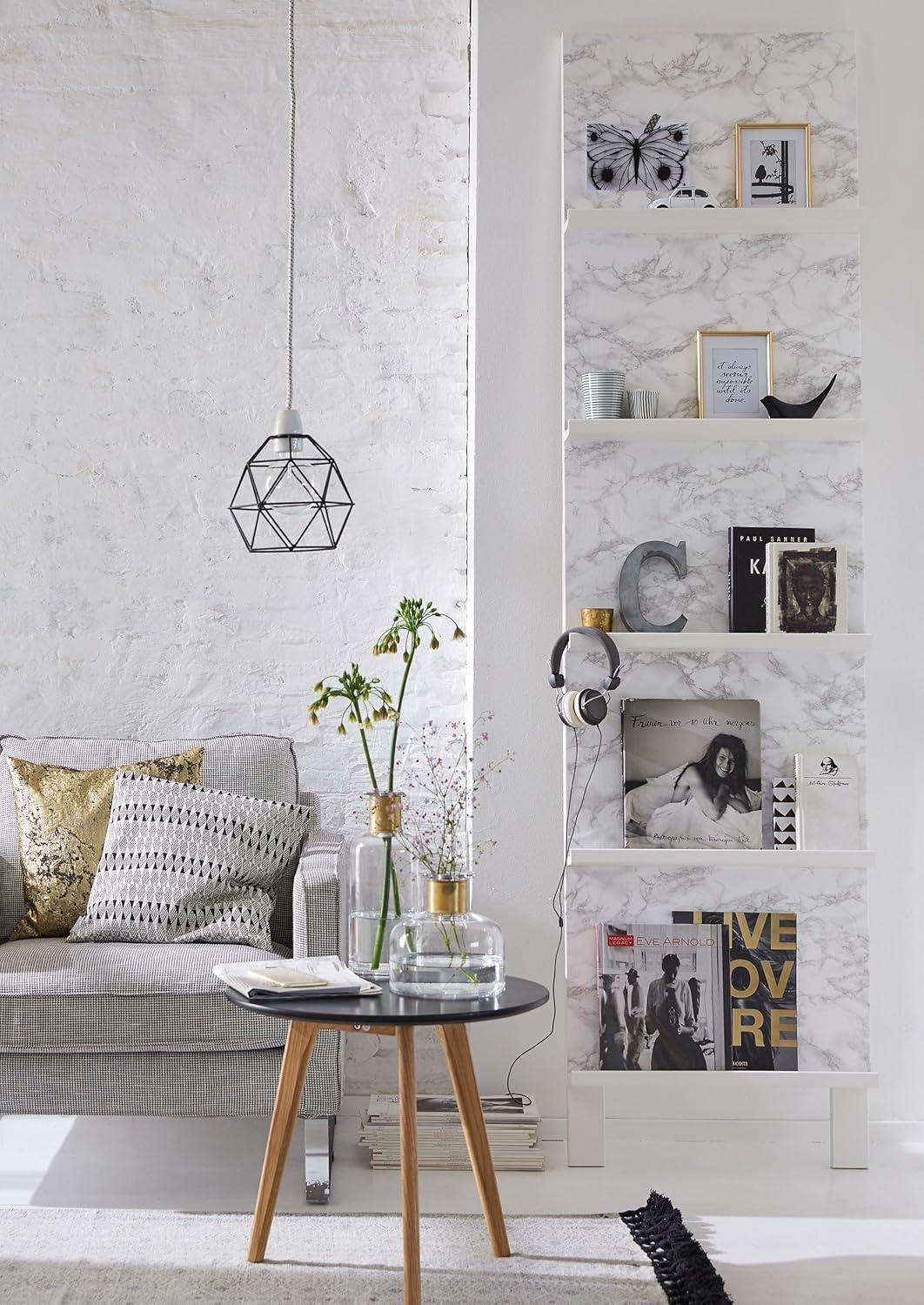 d-c-fix self Adhesive Peel and Stick Waterproof Marble Grey 26.5'' x 78.7"" Film Thicker Than Contact Paper for Kitchen and bathrooms countertops cabinets (FA346-8306)