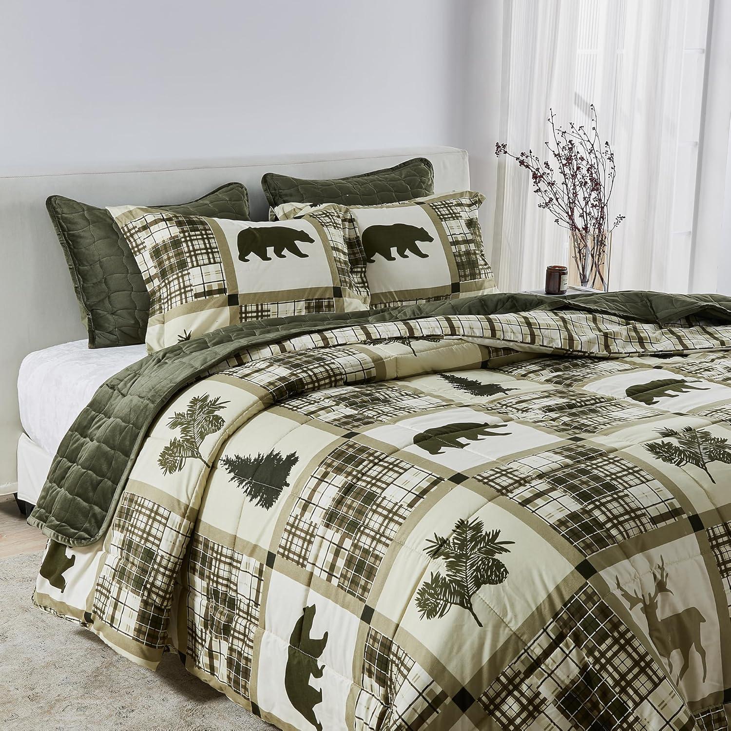 FreshFolds Reversible Microfiber Comforter Set with Shams