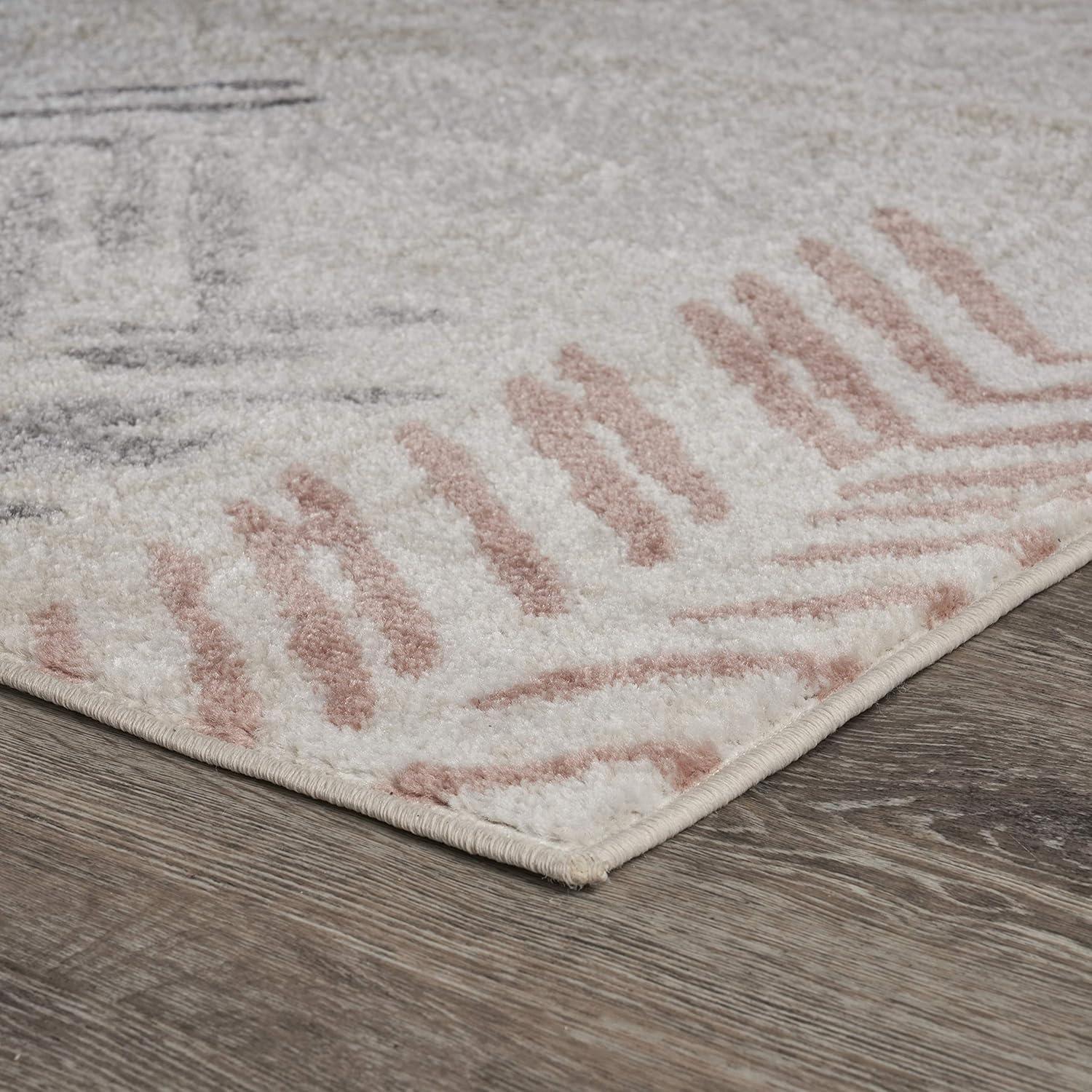 Ox Bay Diana 5'2" x 7'2" Ivory/Beige Abstract Stain and Fade Stain Resistant Indoor Area Rug