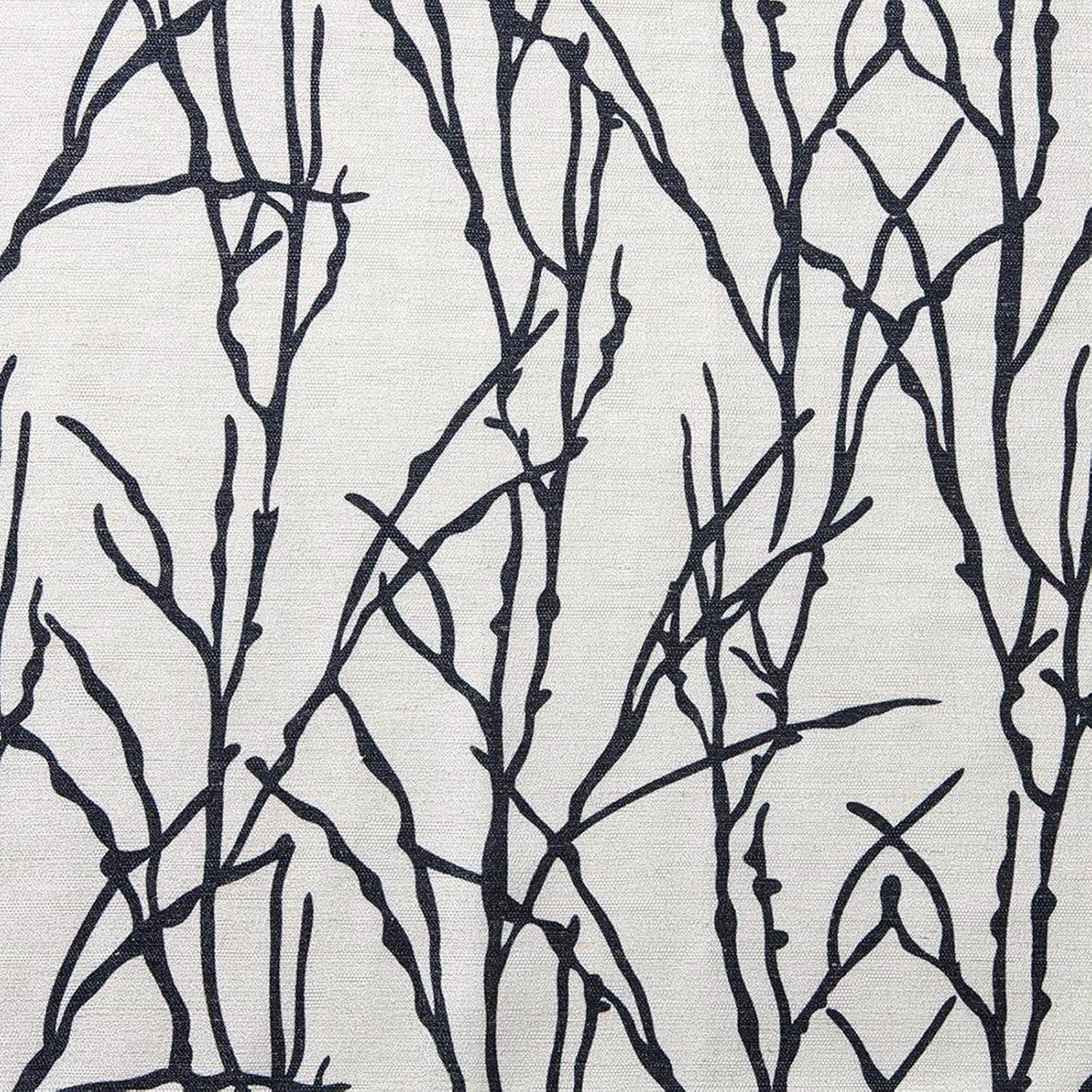 EXCLUSIVE HOME Branches Linen Blend Grommet Top Curtain Panel Pair, 54"x63", Indigo