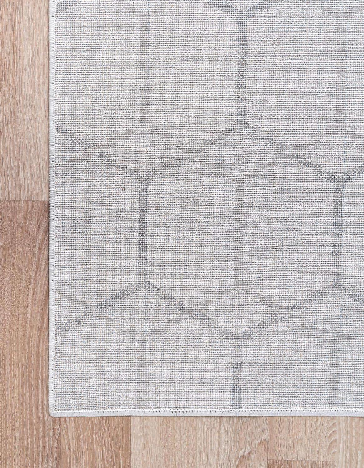 Unique Loom Matrix Trellis Collection Area Rug - Tile (7' x 10' Rectangle White/Gray)