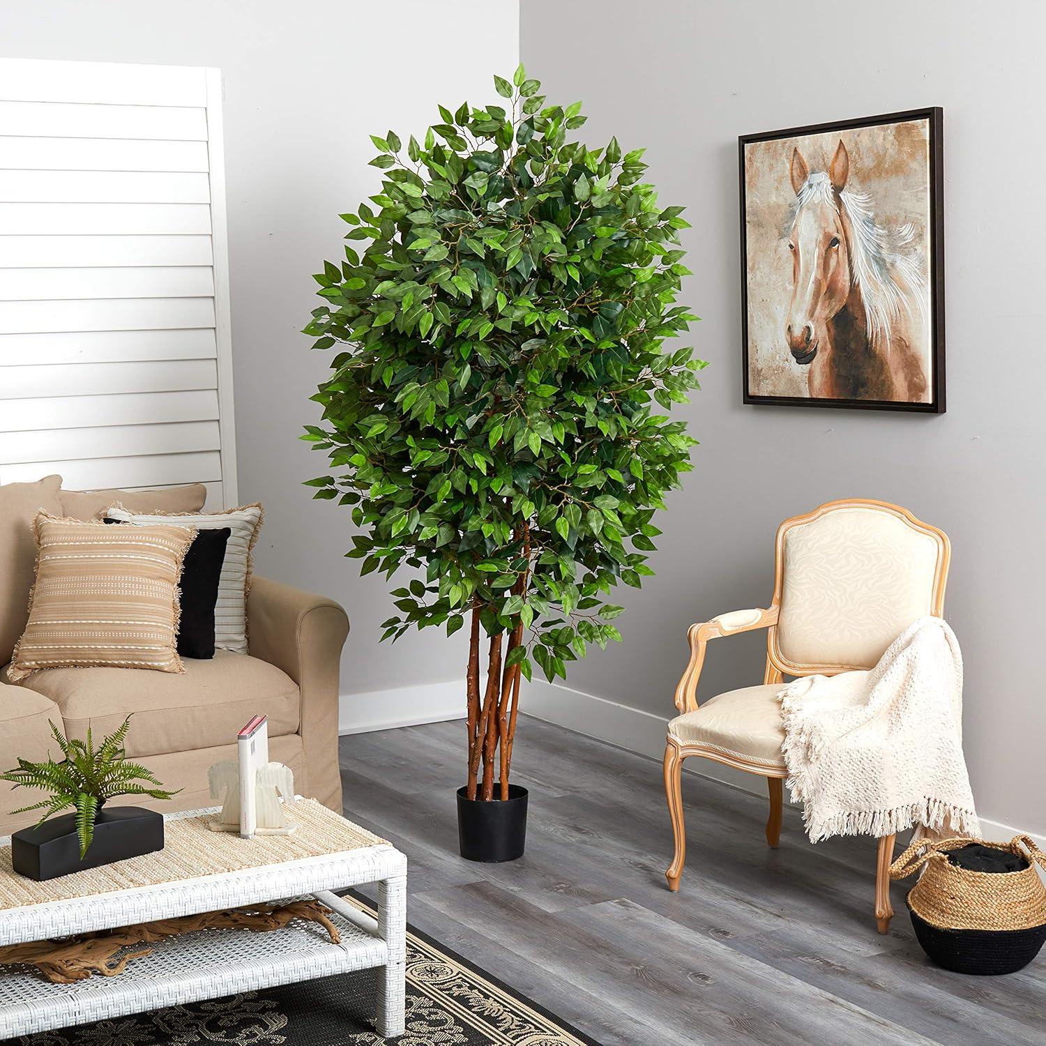 Nearly Natural 6.5' Deluxe Ficus Artificial Tree