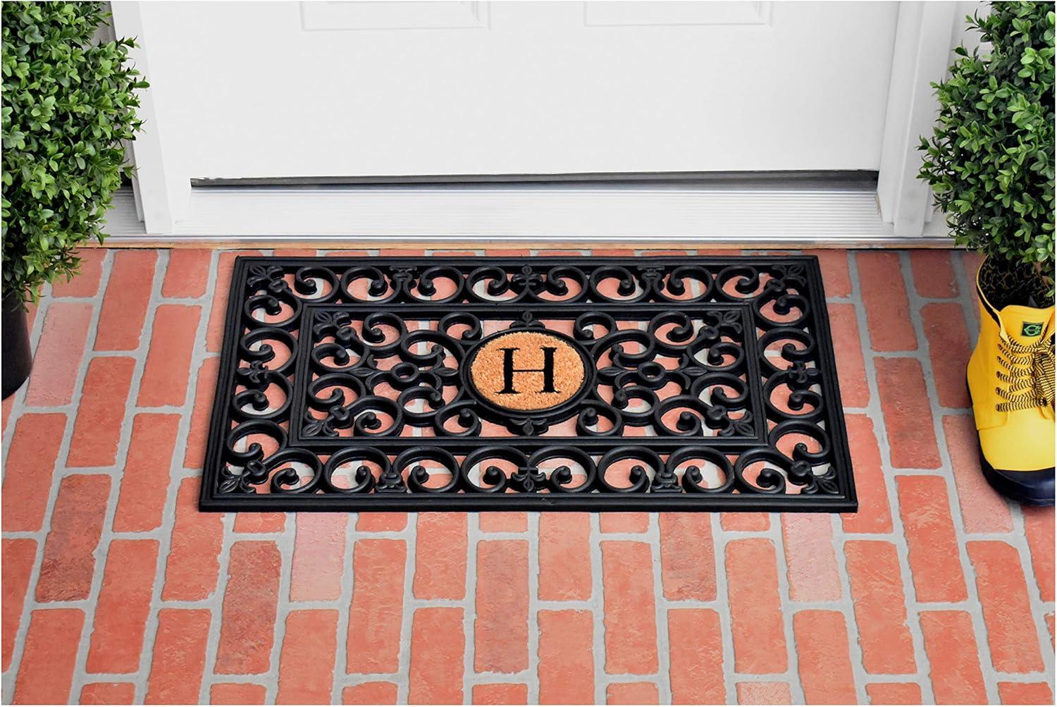 Calloway Mills Rubber Monogram Outdoor Doormat 18" x 30" (Letter H)