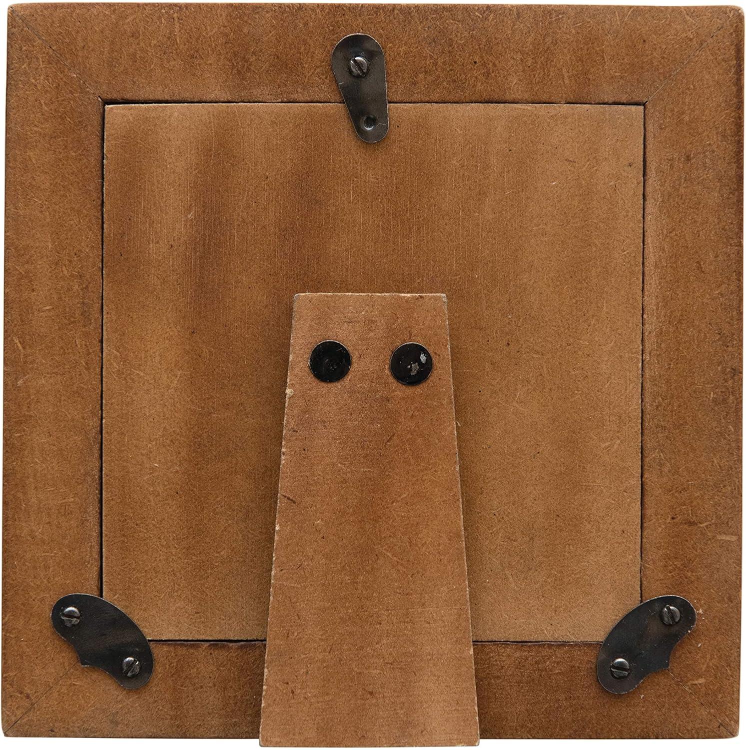 Creative Co-Op Hand-Carved Bone & MDF Photo Frame with Ribbed Pattern, Natural (Holds 4" x 4" Photo)