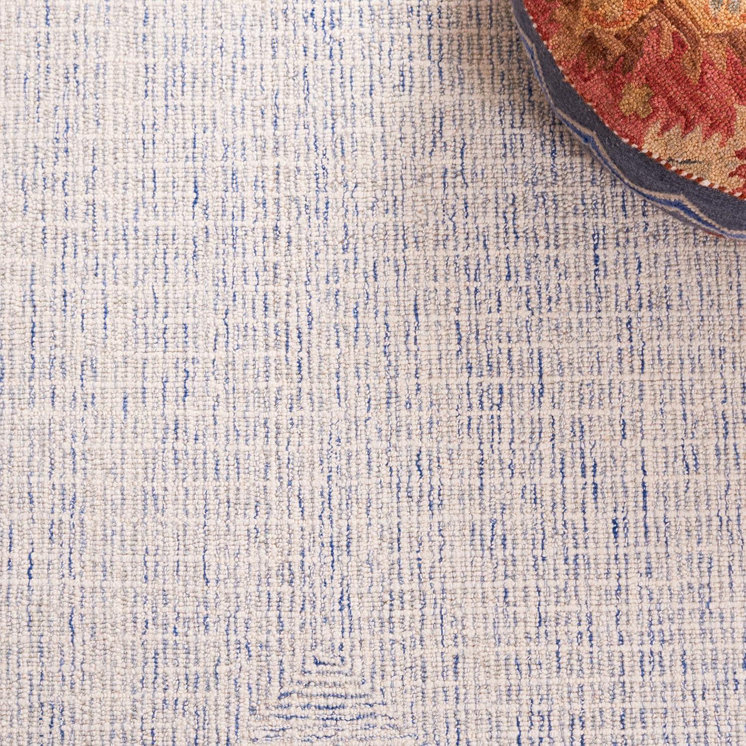 Abstract ABT480 Handmade Indoor Area Rug - Blue/Ivory - 9'x12' - Safavieh