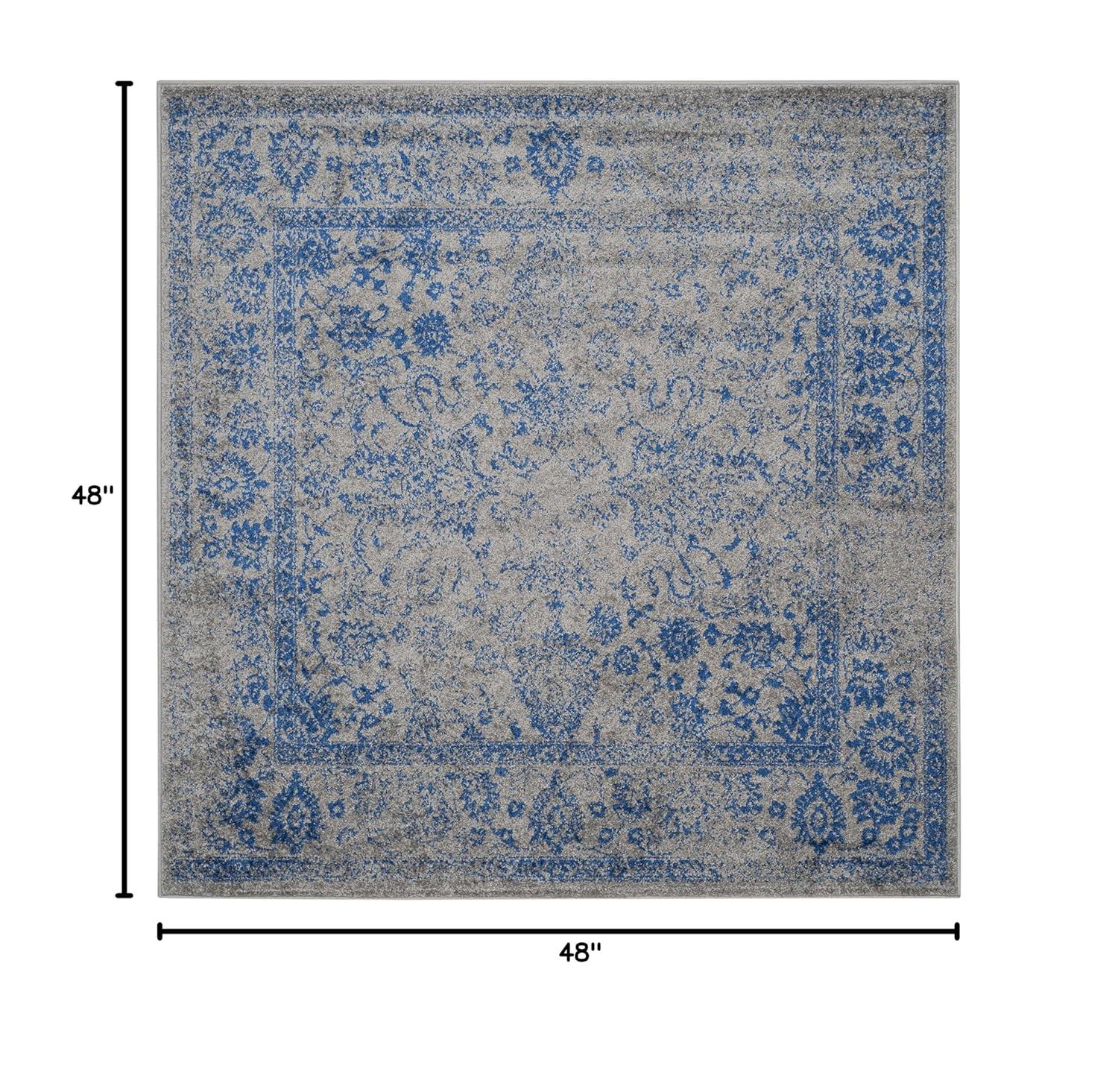Adirondack ADR109 Machine Made Indoor Area Rug - Grey/Blue - 4'x4' - Safavieh