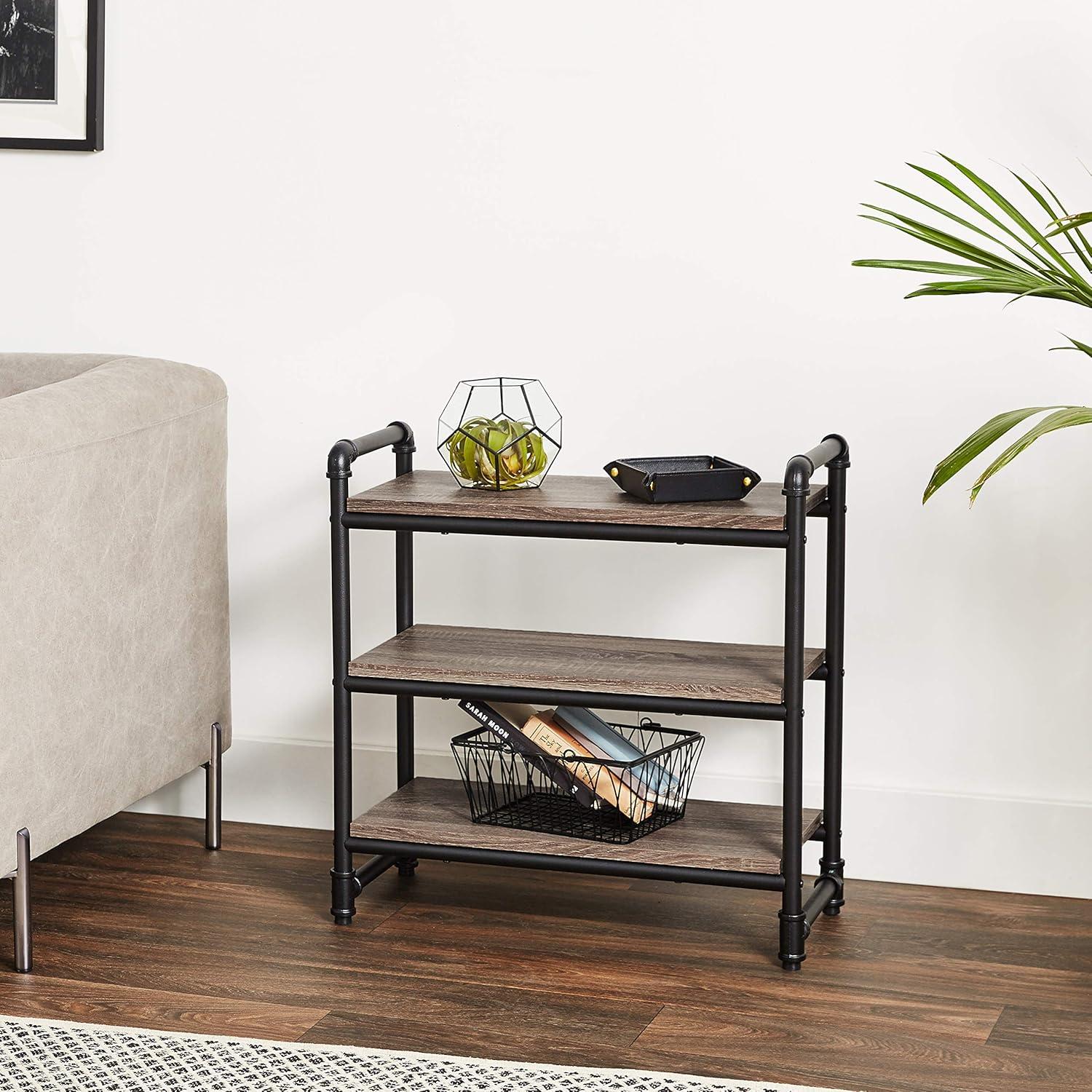 Organize It All 3 Tier Pipe Line Freestanding Bathroom Storage Shelf Unit